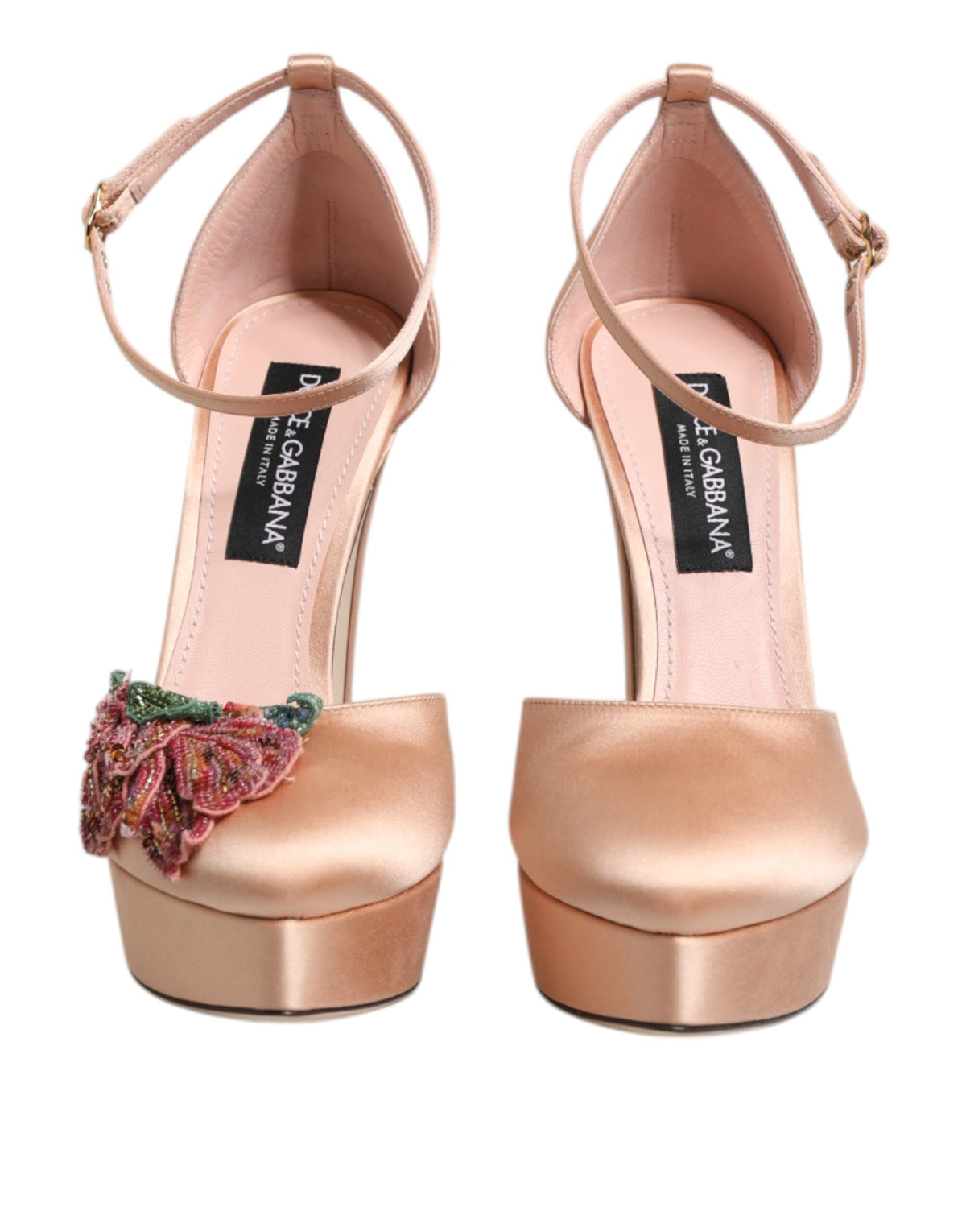 Dolce & Gabbana Pink Block Heels Ankle Strap Sandals Women's Shoes