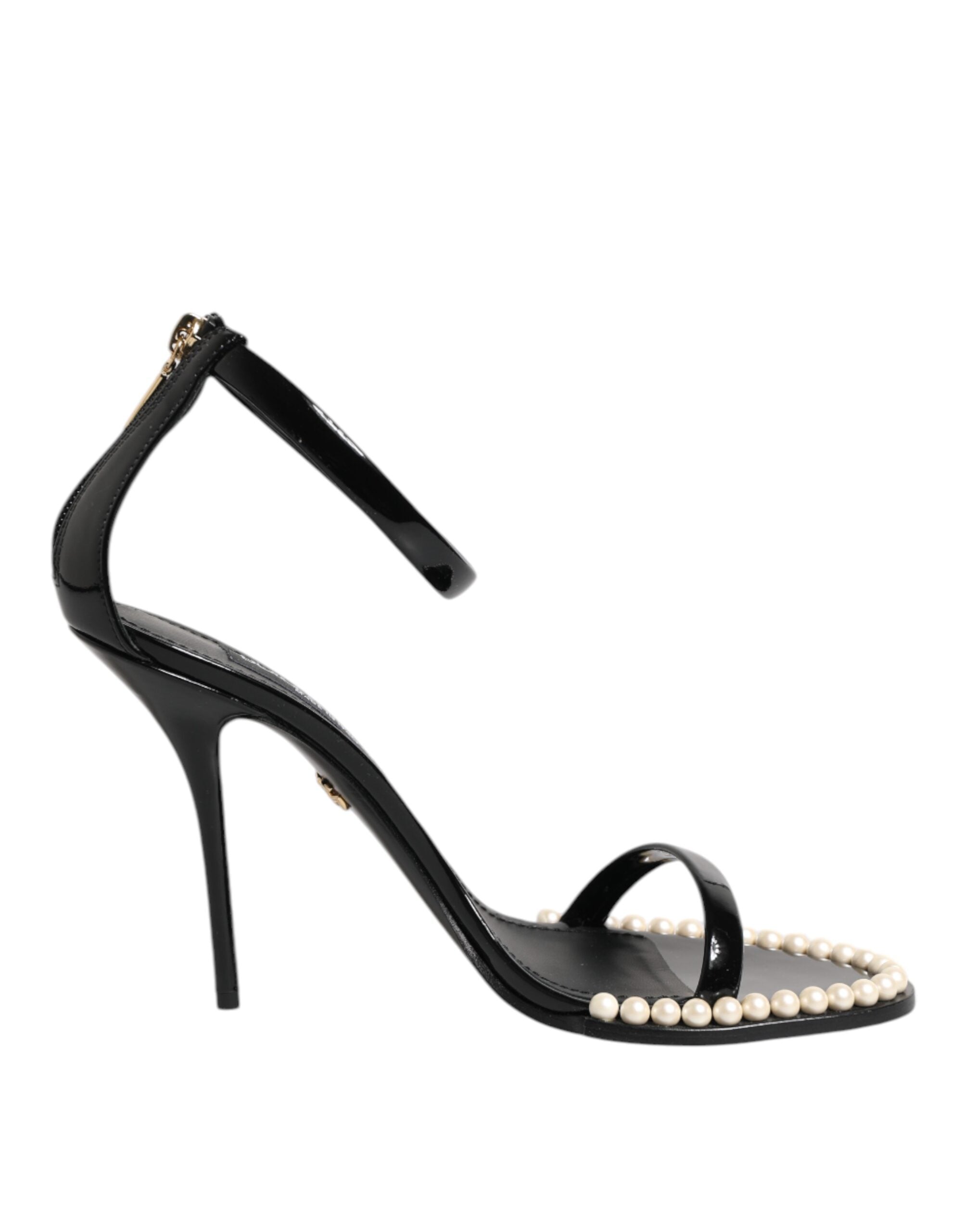 Dolce & Gabbana Black KEIRA Pearl Embellished Sandals Women's Shoes (Pre-Owned)