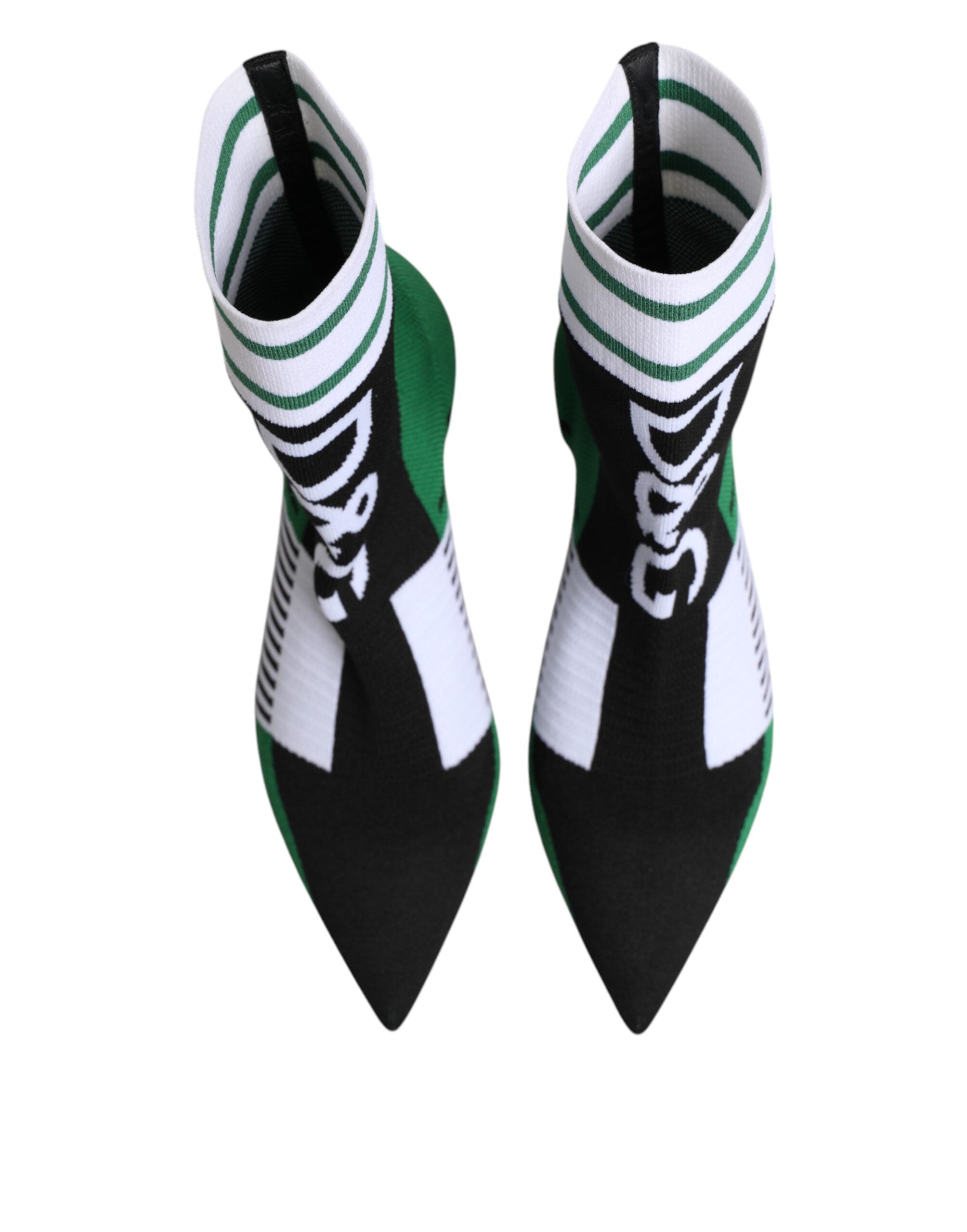 Dolce & Gabbana Green Stretch Sock Style Ankle Boots Women's Shoes