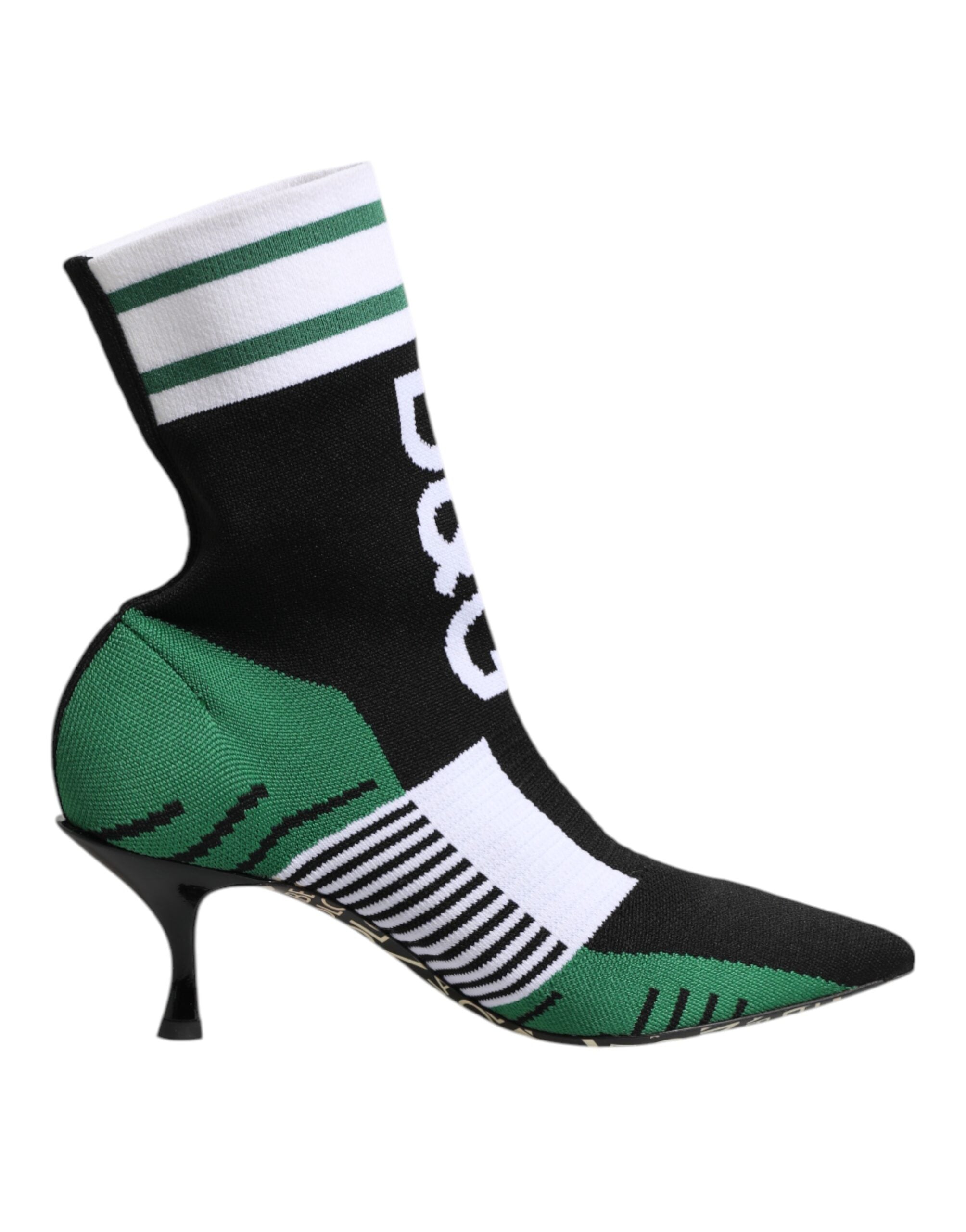 Dolce & Gabbana Green Stretch Sock Style Ankle Boots Women's Shoes
