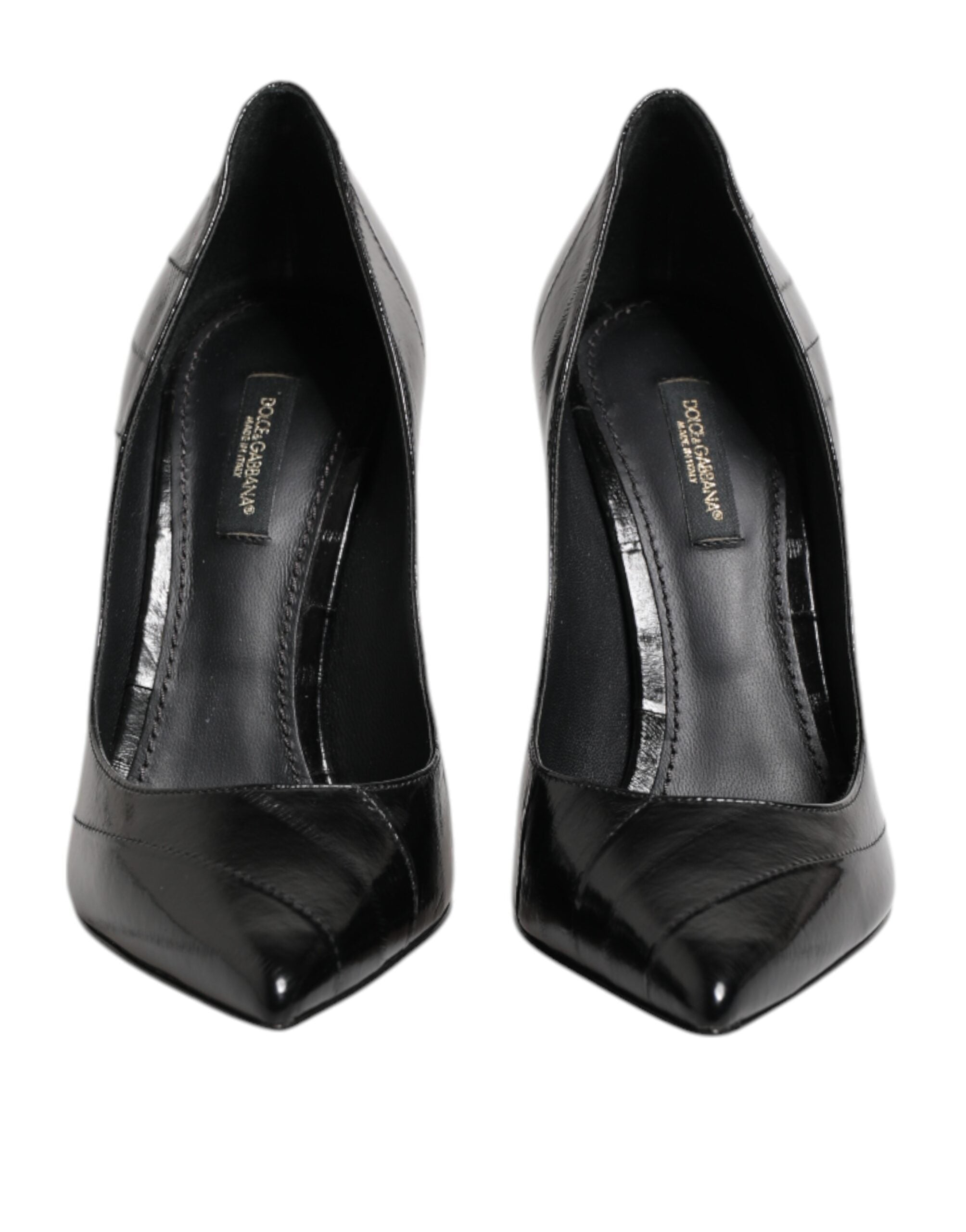 Dolce & Gabbana Black Leather Stiletto High Heels Pumps Women's Shoes (Pre-Owned)