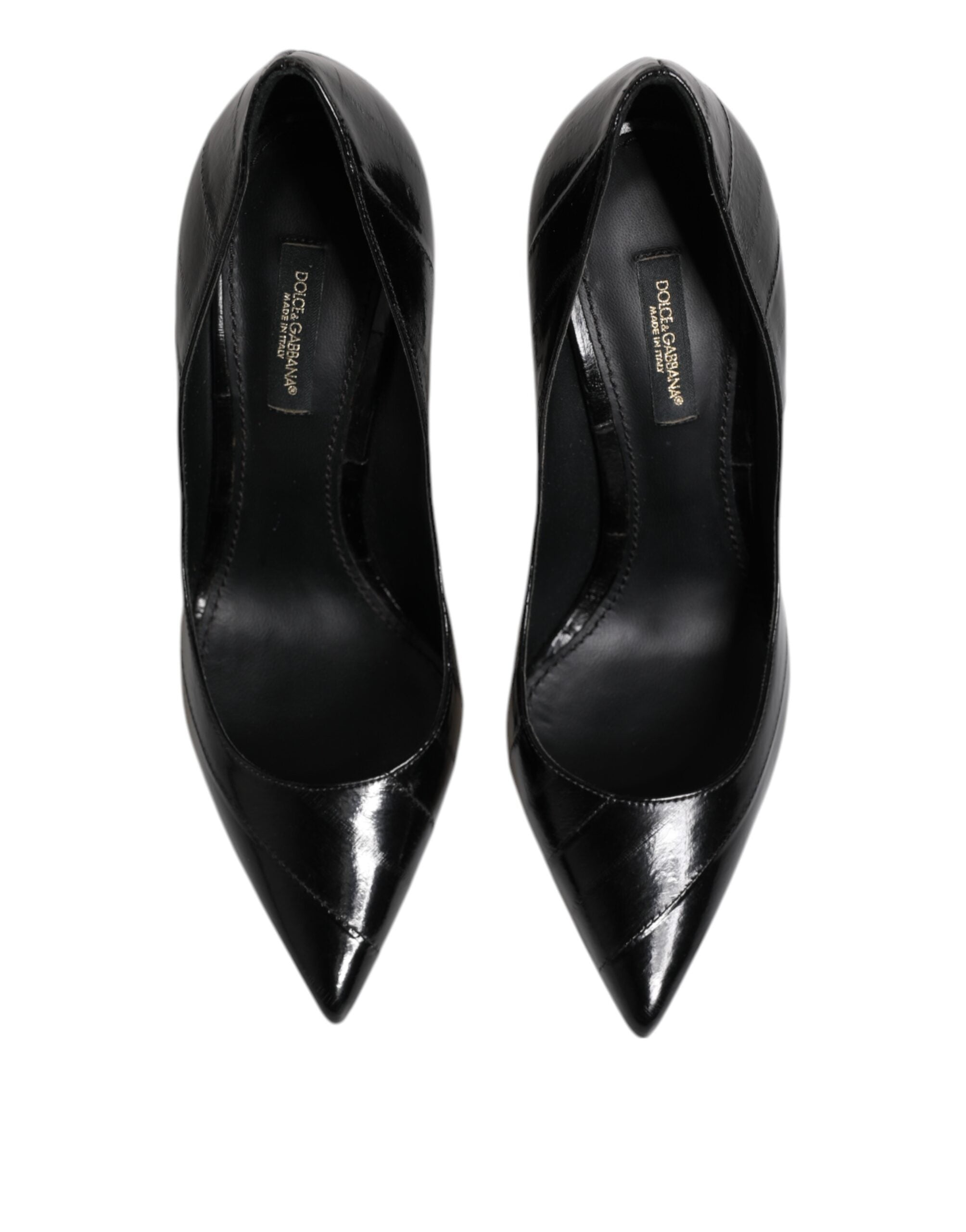 Dolce & Gabbana Black Leather Stiletto High Heels Pumps Women's Shoes (Pre-Owned)