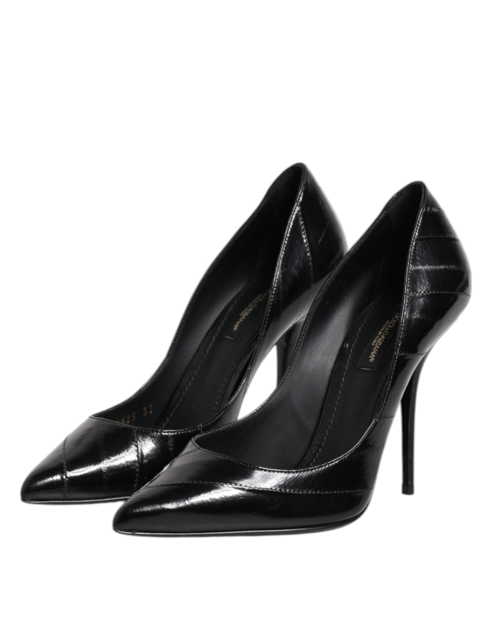 Dolce & Gabbana Black Leather Stiletto High Heels Pumps Women's Shoes (Pre-Owned)