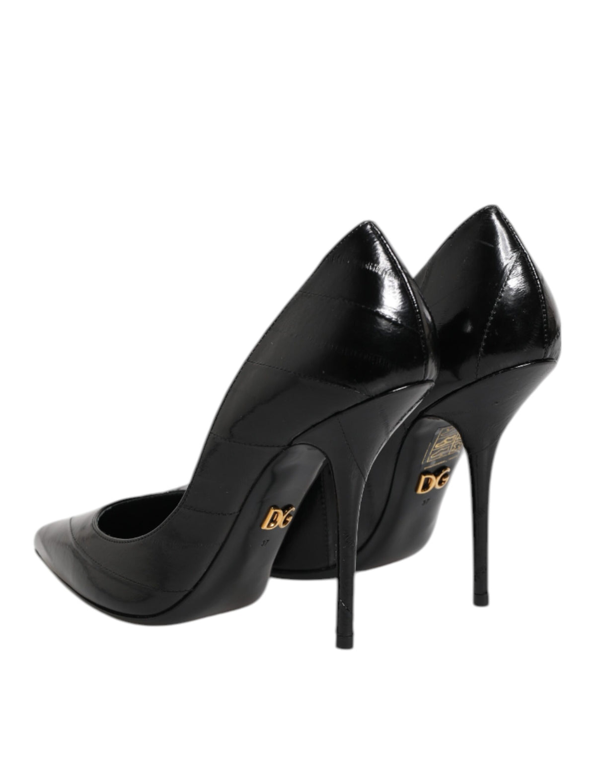 Dolce & Gabbana Black Leather Stiletto High Heels Pumps Women's Shoes (Pre-Owned)