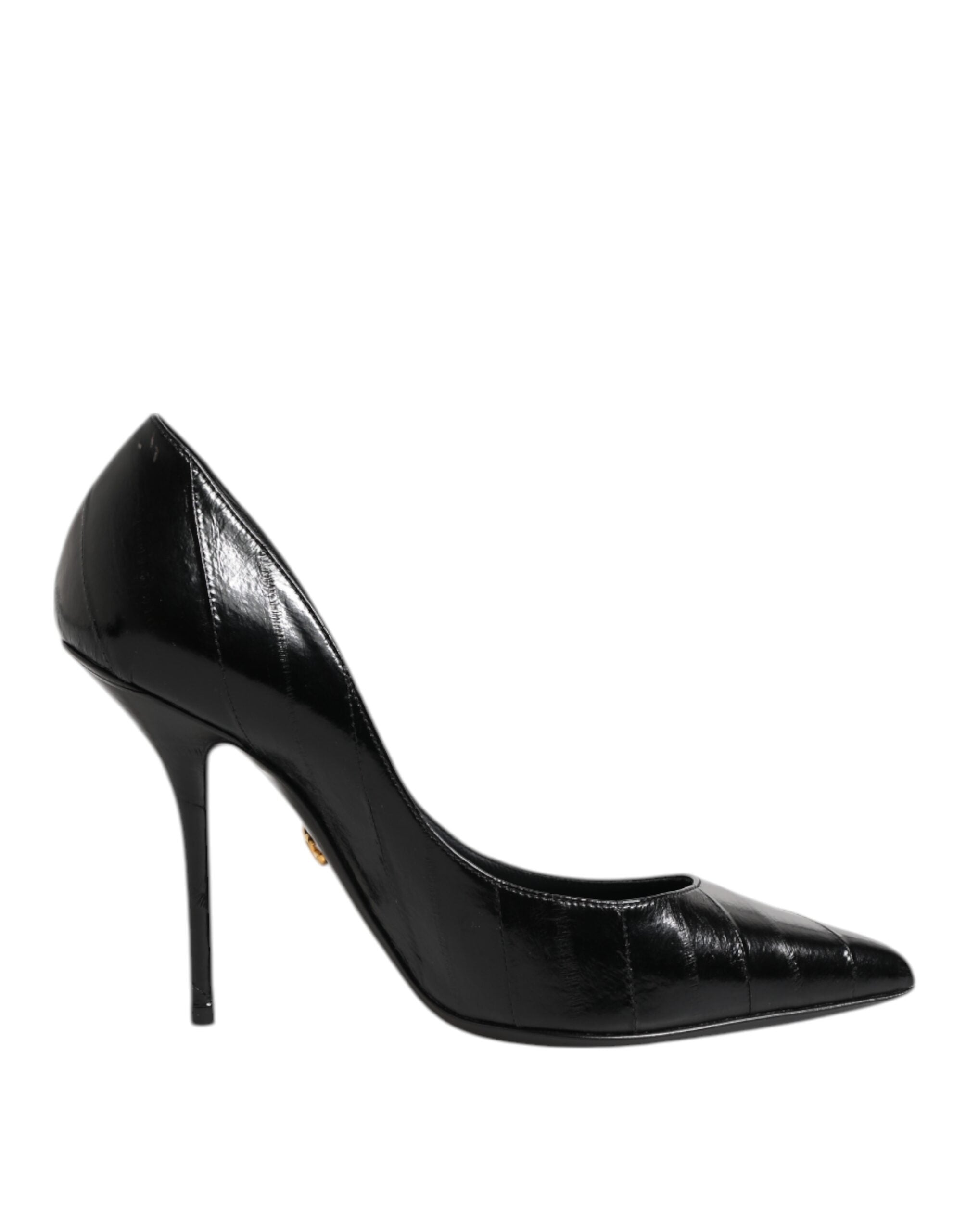 Dolce & Gabbana Black Leather Stiletto High Heels Pumps Women's Shoes (Pre-Owned)
