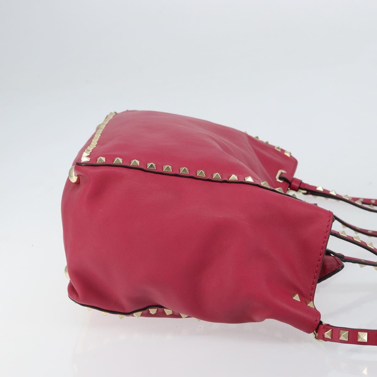 Valentino Garavani Rockstud Tote Soft Leather Pink Leather Tote Bag Bag (Pre-Owned)
