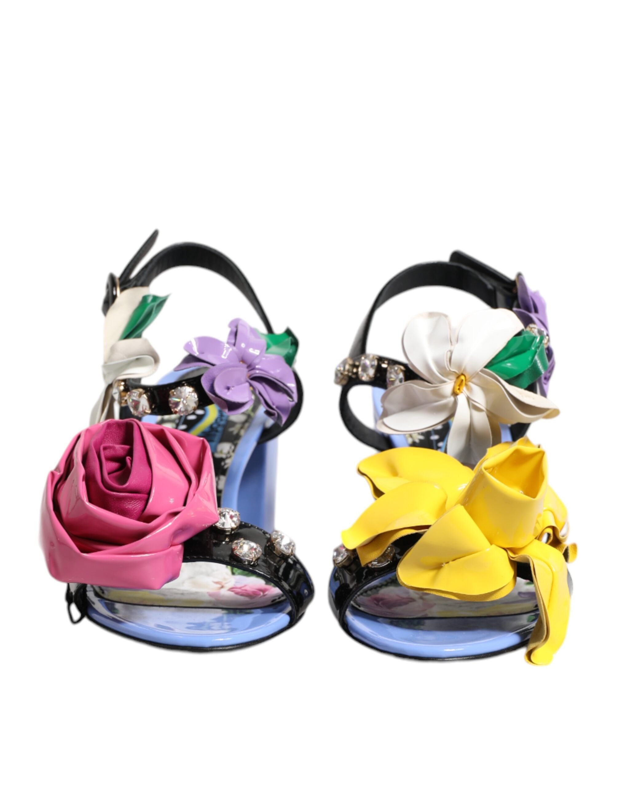 Dolce & Gabbana Multicolor Floral Crystal KEIRA Sandals Women's Shoes
