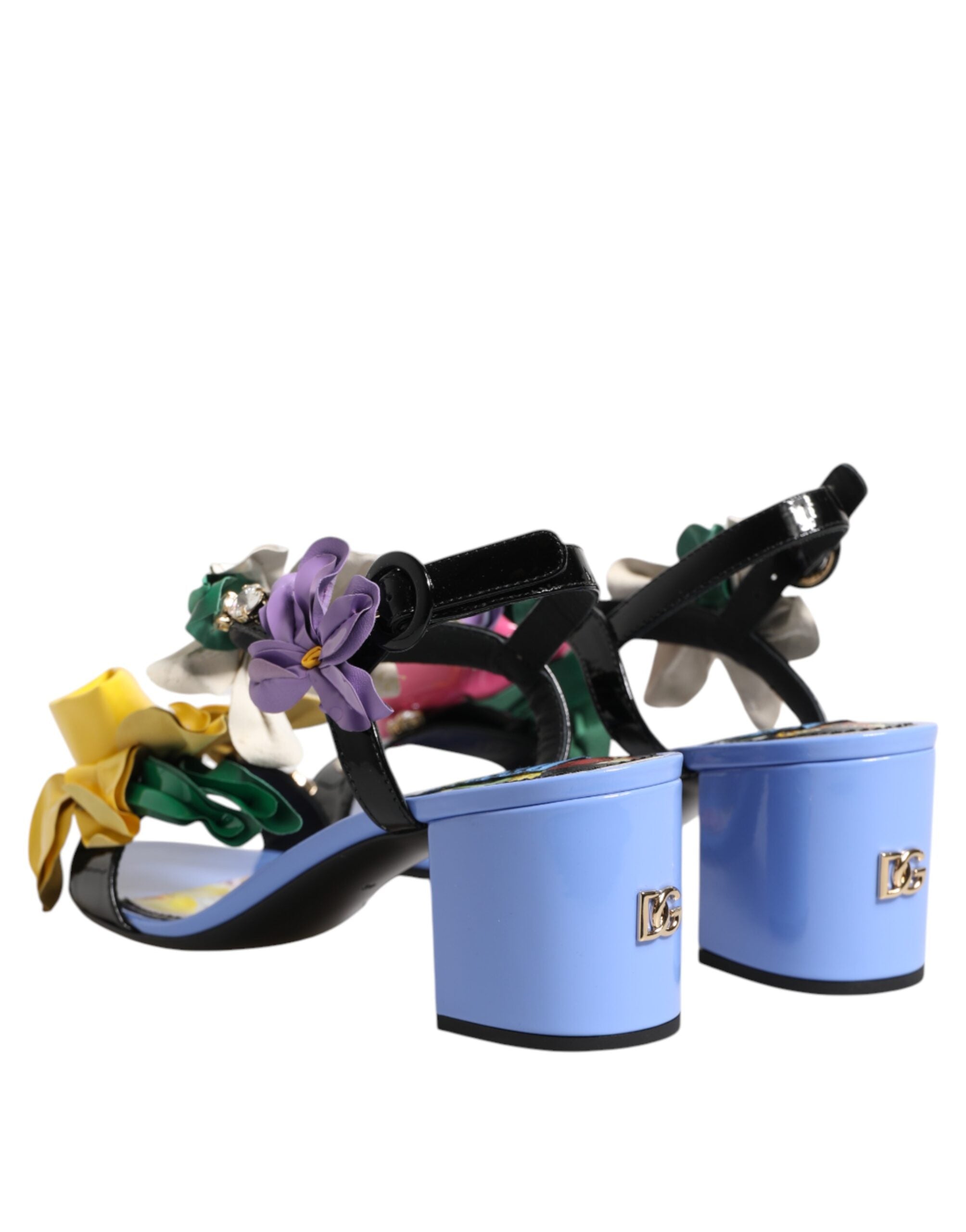 Dolce & Gabbana Multicolor Floral Crystal KEIRA Sandals Women's Shoes