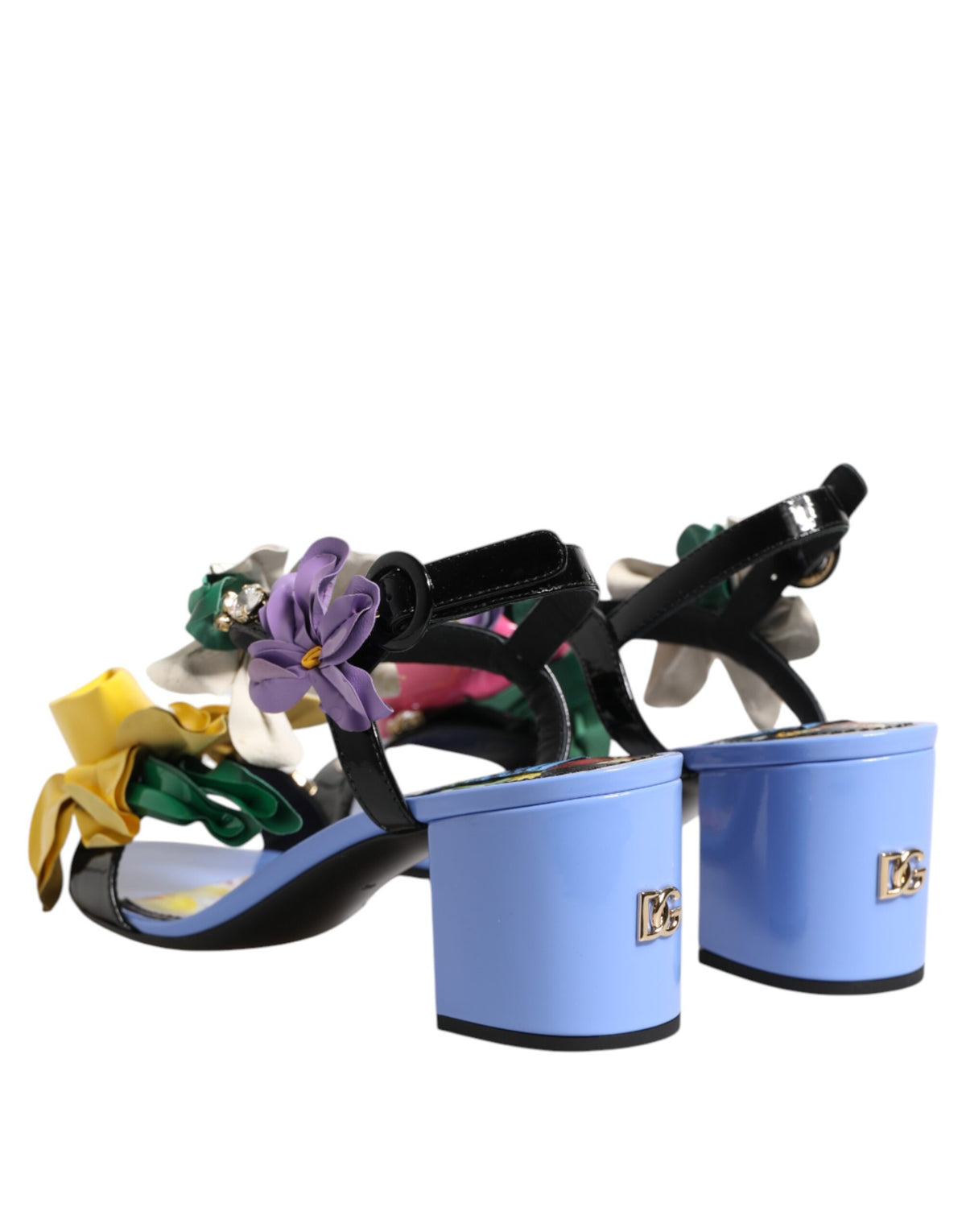 Dolce & Gabbana Multicolor Floral Crystal KEIRA Sandals Women's Shoes
