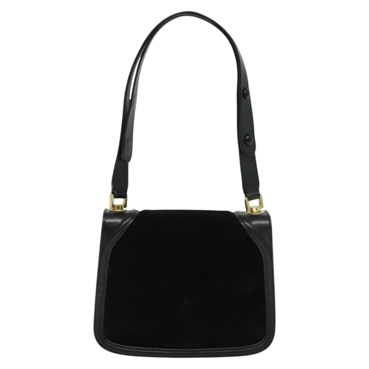 Salvatore Ferragamo Gancini Suede Black Suede Shoulder Bag Bag (Pre-Owned)