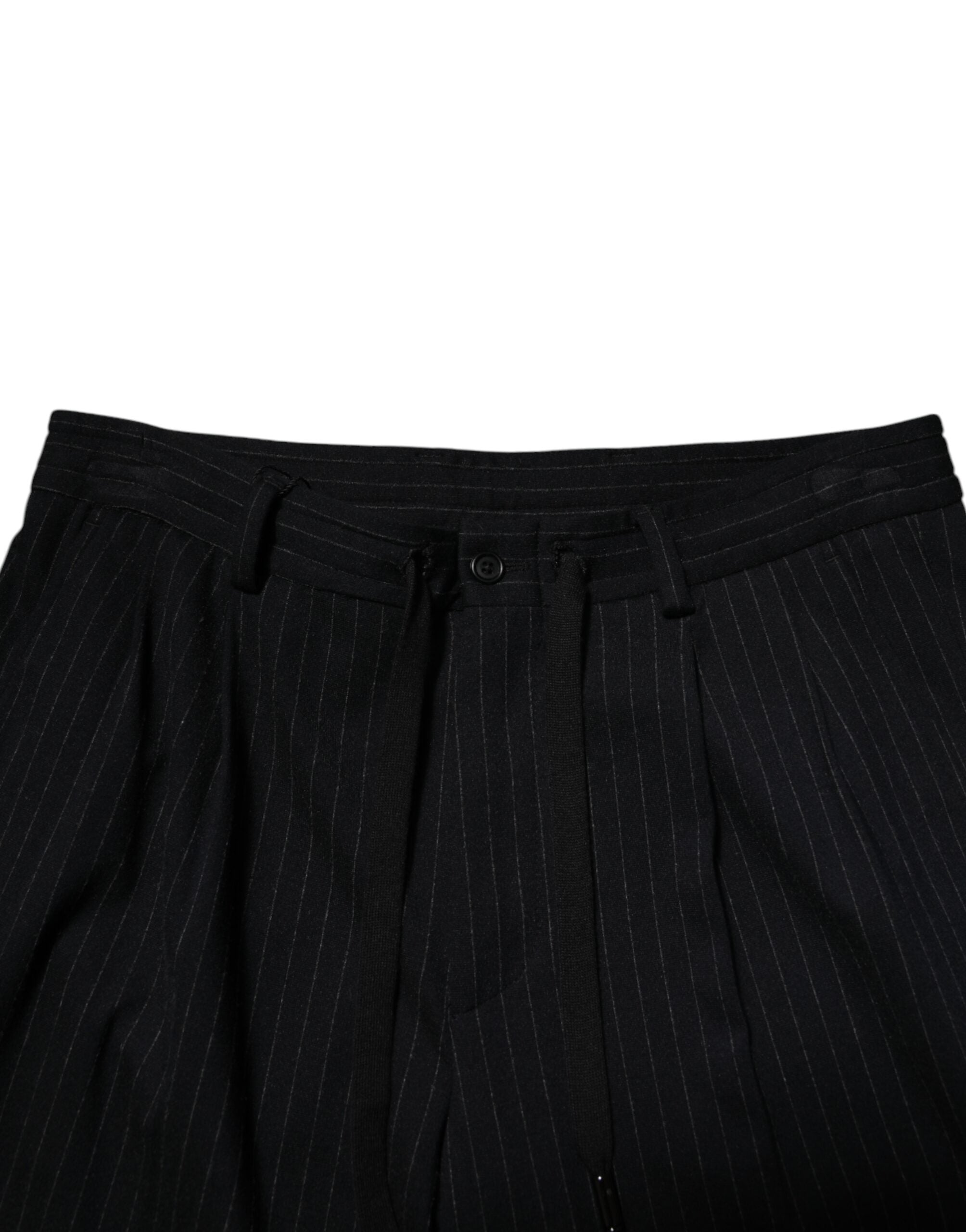 Dolce & Gabbana Black Stripes Viscose Skinny Dress Men Men's Pants (Pre-Owned)