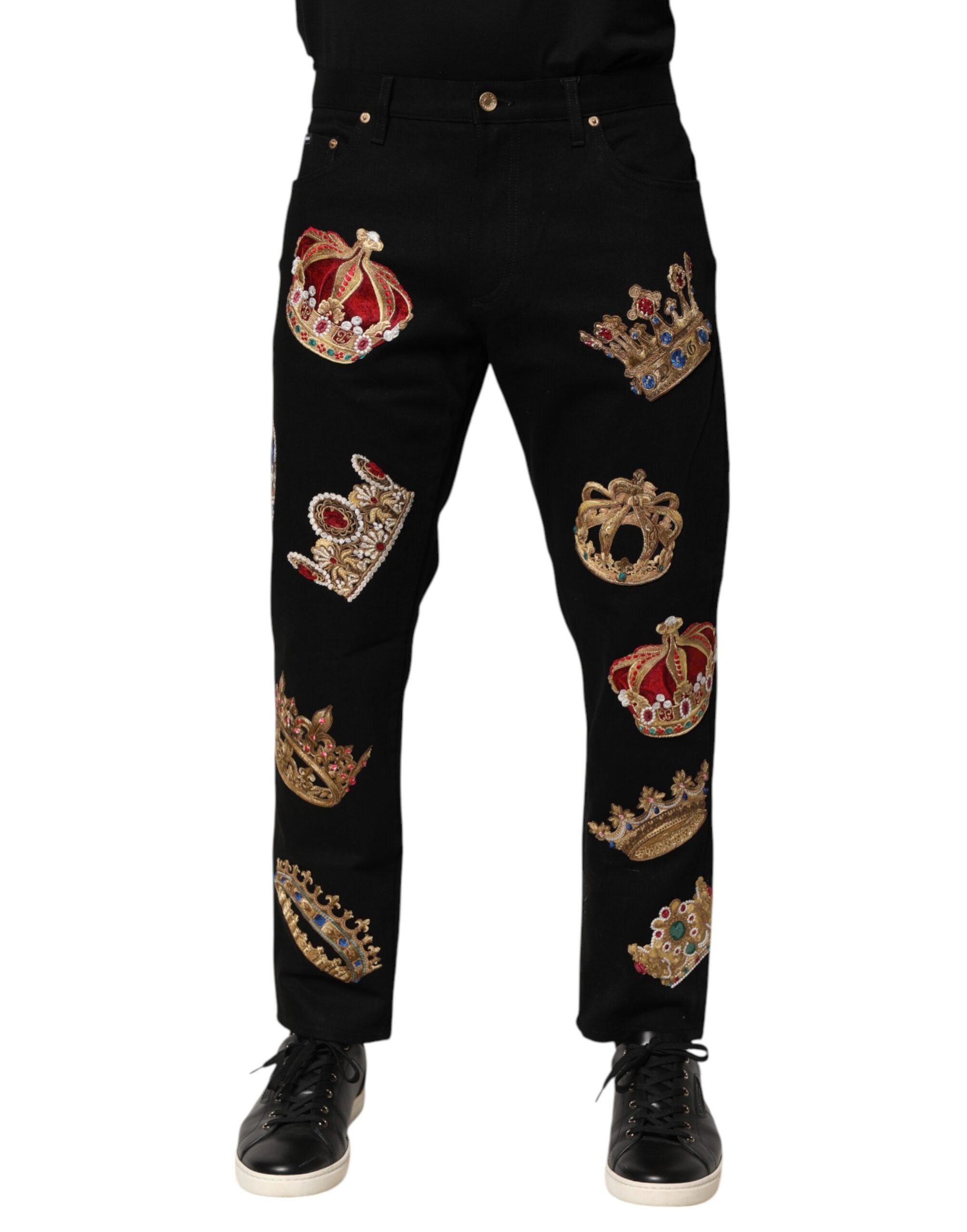 Dolce & Gabbana Black Baroque Royal Men Dress Trouser Men's Pants