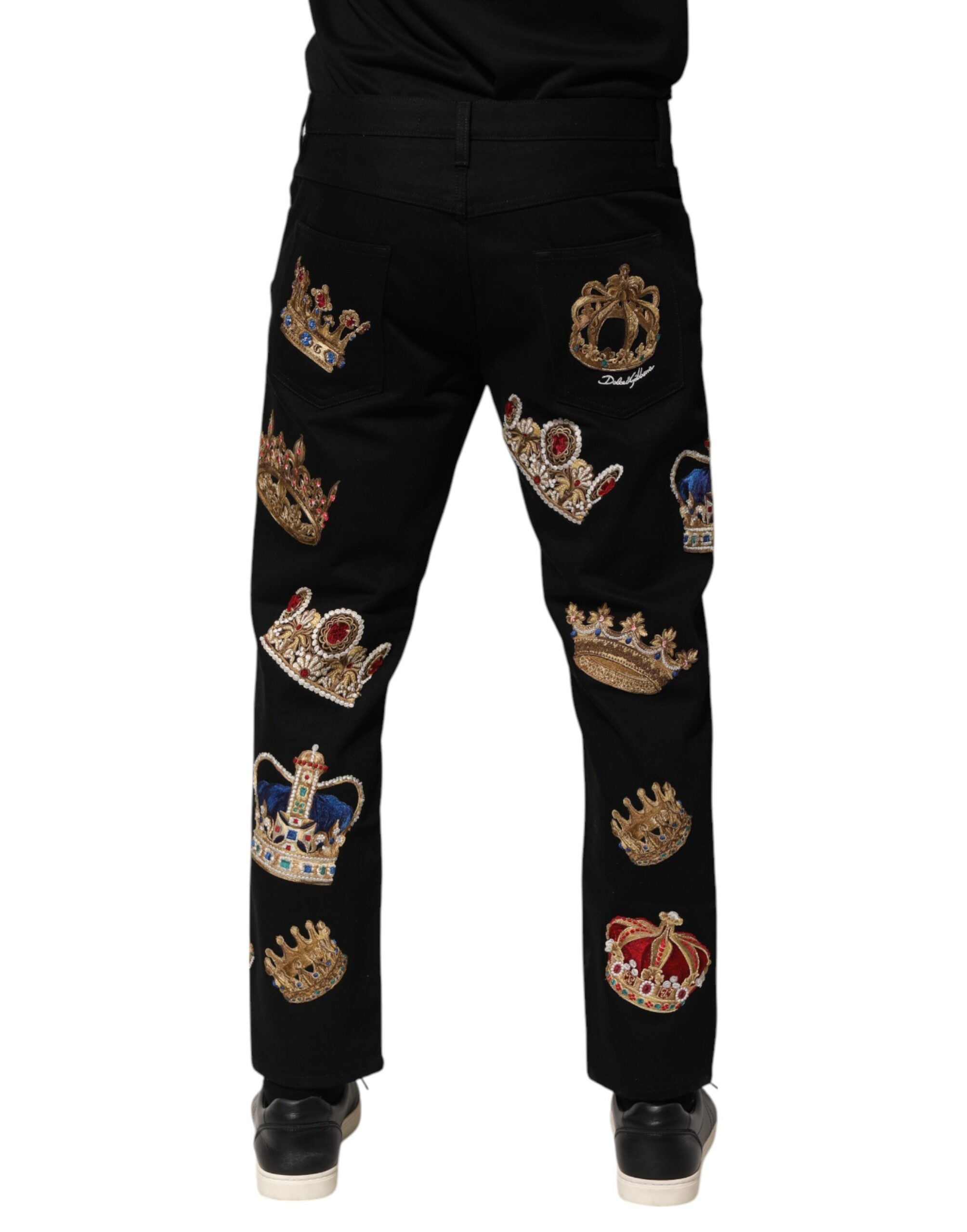 Dolce & Gabbana Black Baroque Royal Men Dress Trouser Men's Pants