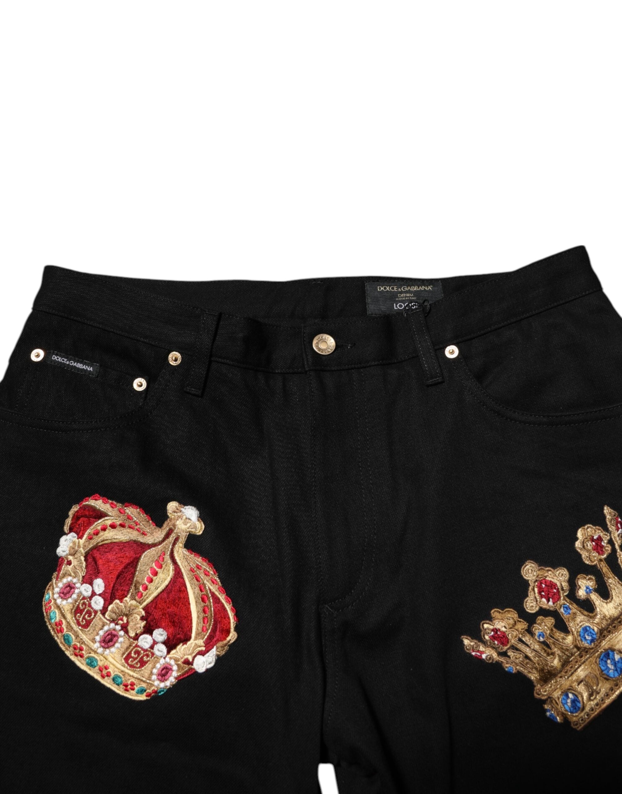 Dolce & Gabbana Black Baroque Royal Men Dress Trouser Men's Pants