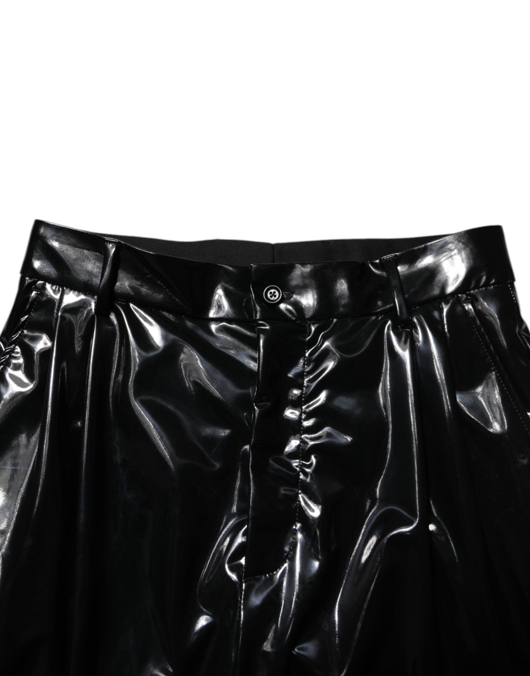 Dolce & Gabbana Black Polyester Mid Waist Men Trouser Men's Pants