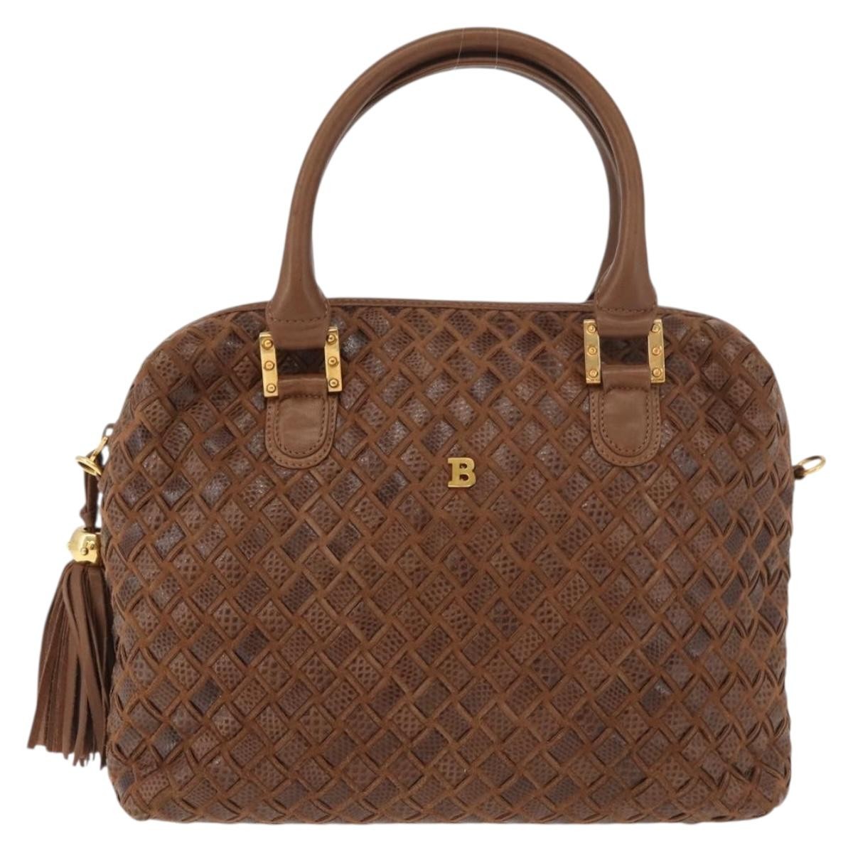 Bally Vintage Leather Brown Leather Handbag (Pre-Owned)