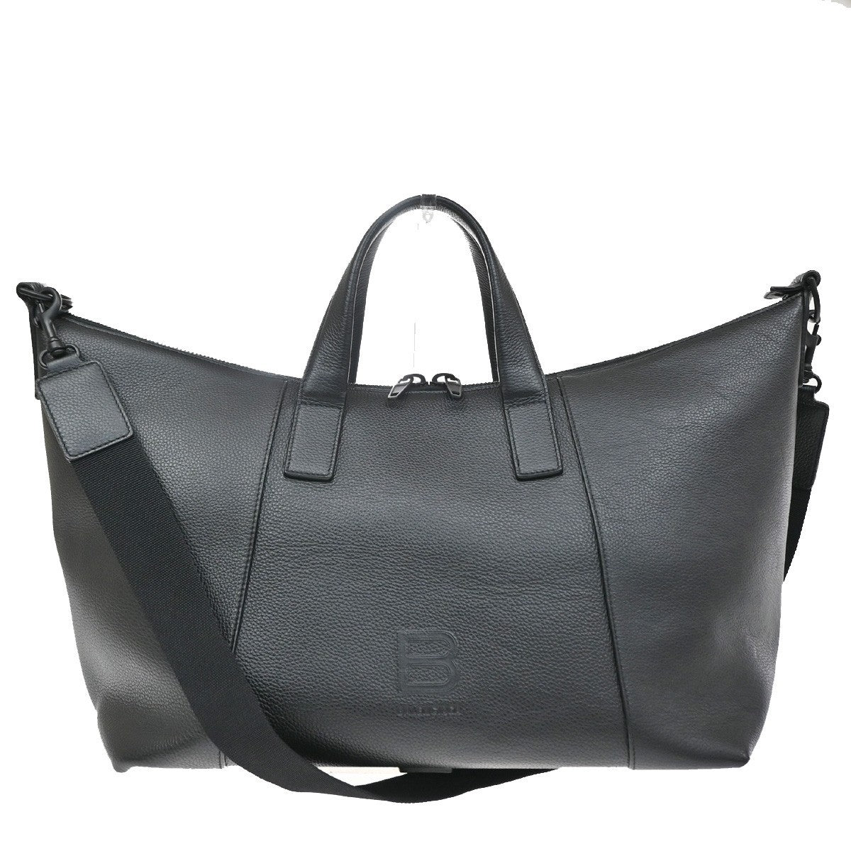 Balenciaga Hourglass Carryall Leather Black Leather Handbag (Pre-Owned)