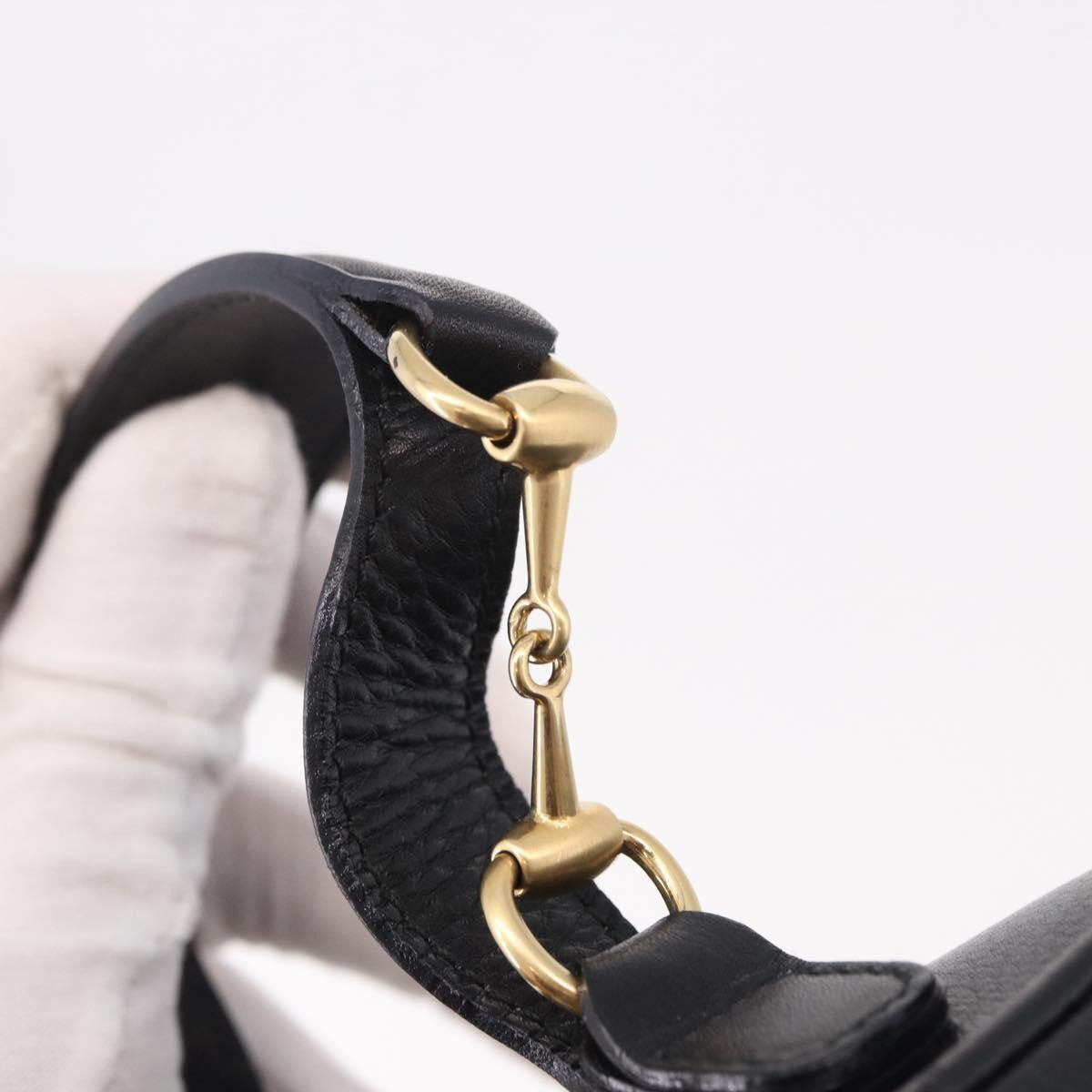Gucci Horsebit Vanity Leather Black Leather Toiletry Case Accessory (Pre-Owned)