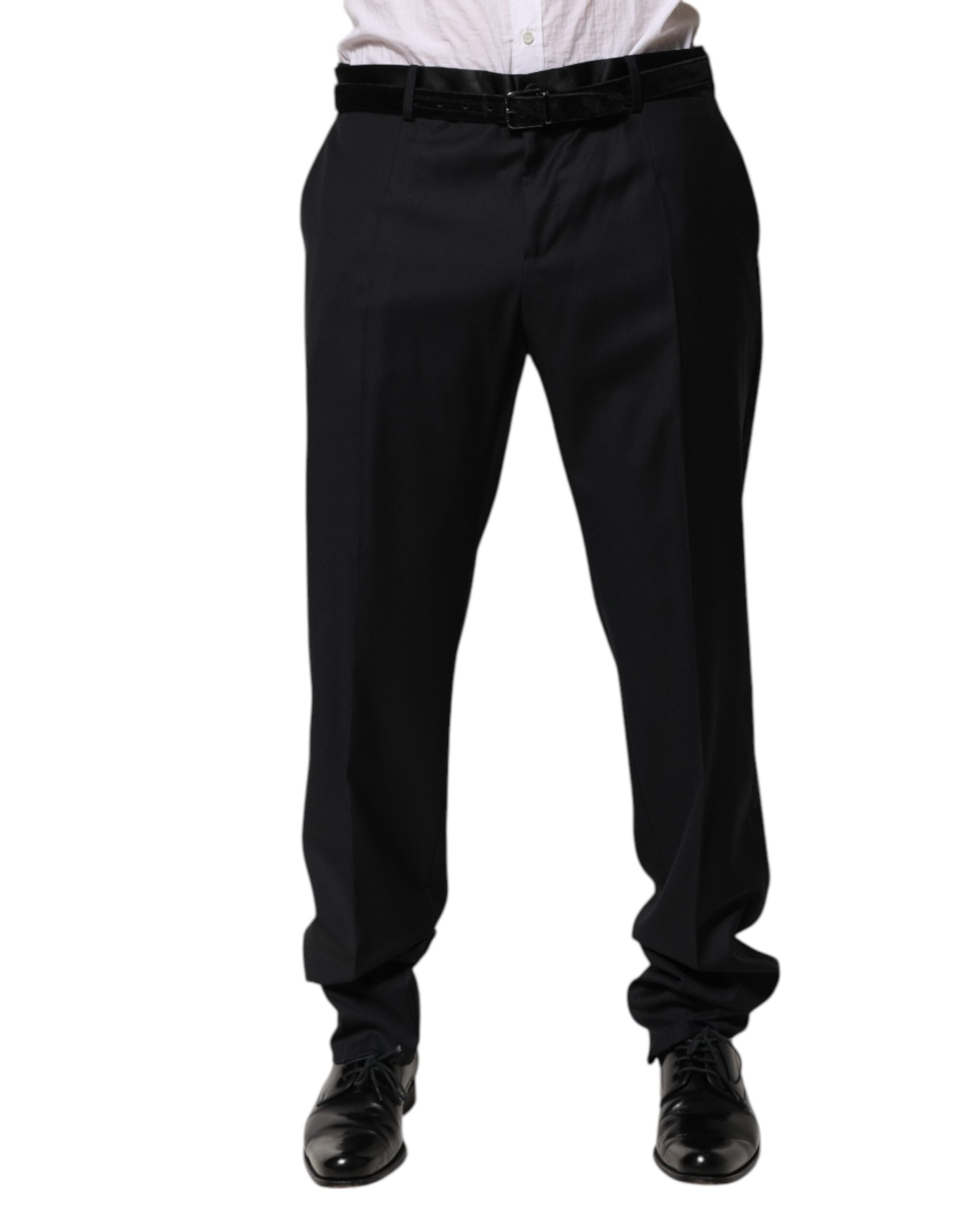 Dolce & Gabbana Black Wool Men Formal Dress Trouser Men's Pants