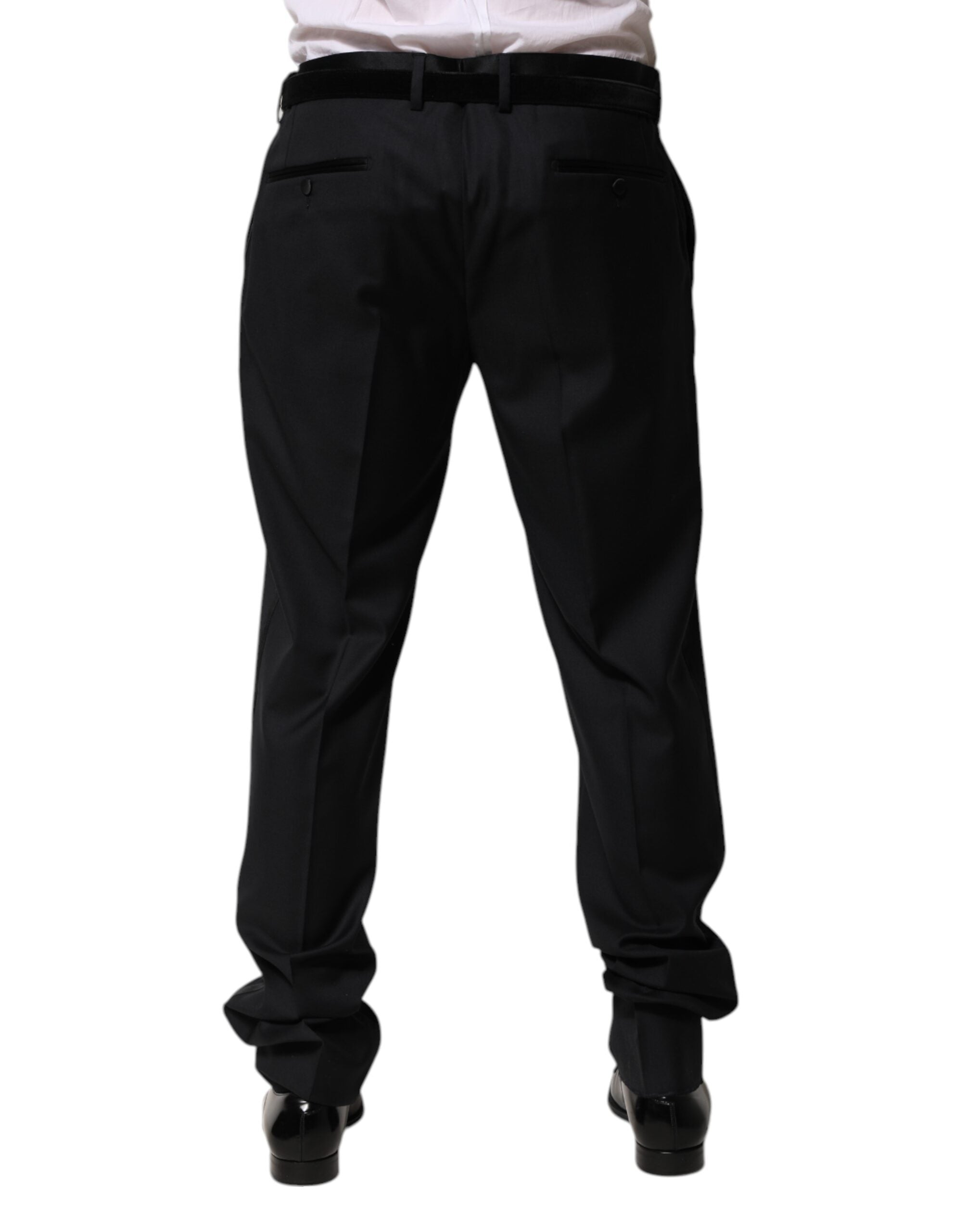 Dolce & Gabbana Black Wool Men Formal Dress Trouser Men's Pants