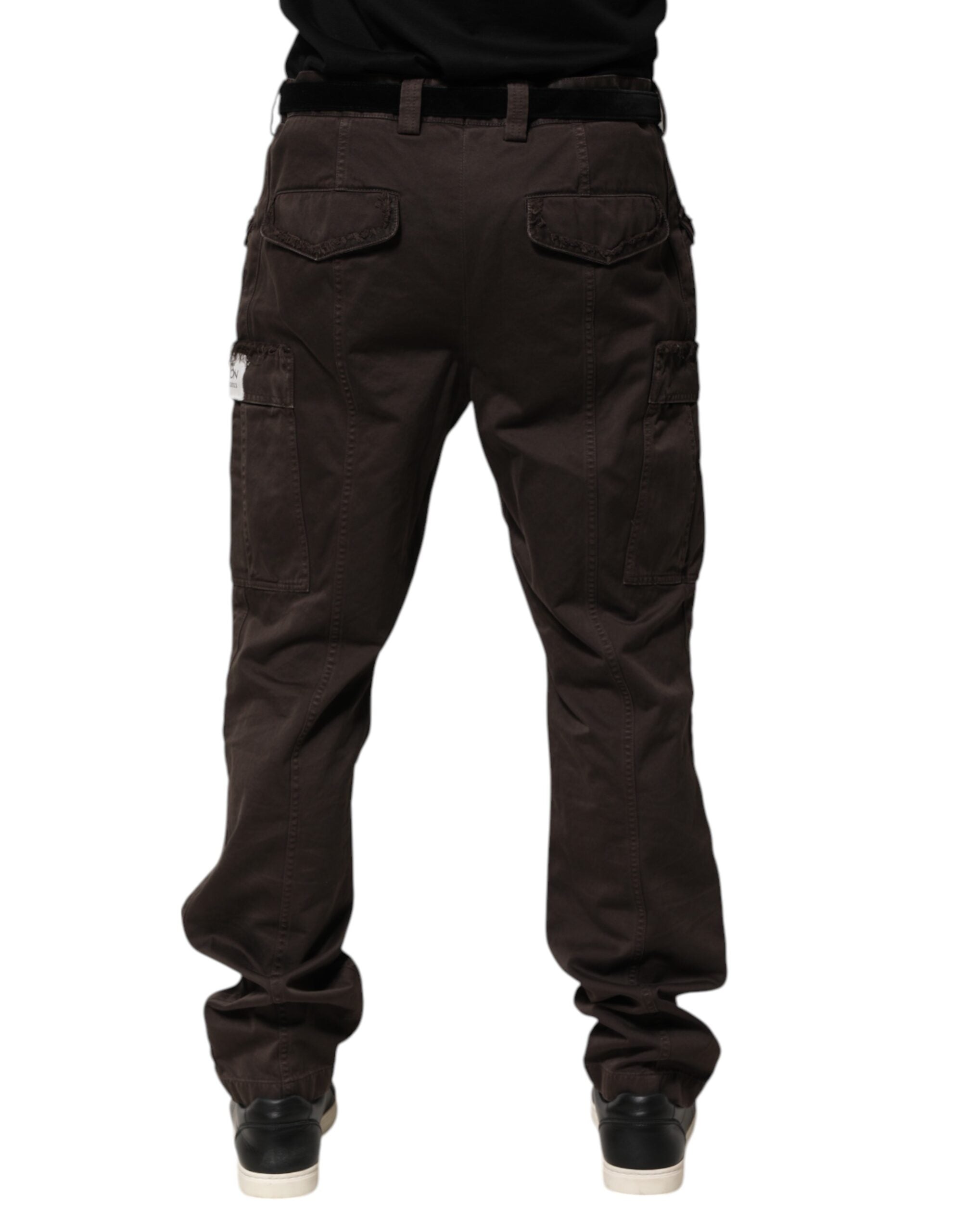 Dolce & Gabbana Brown Cotton Stretch Cargo Men Trouser Men's Pants