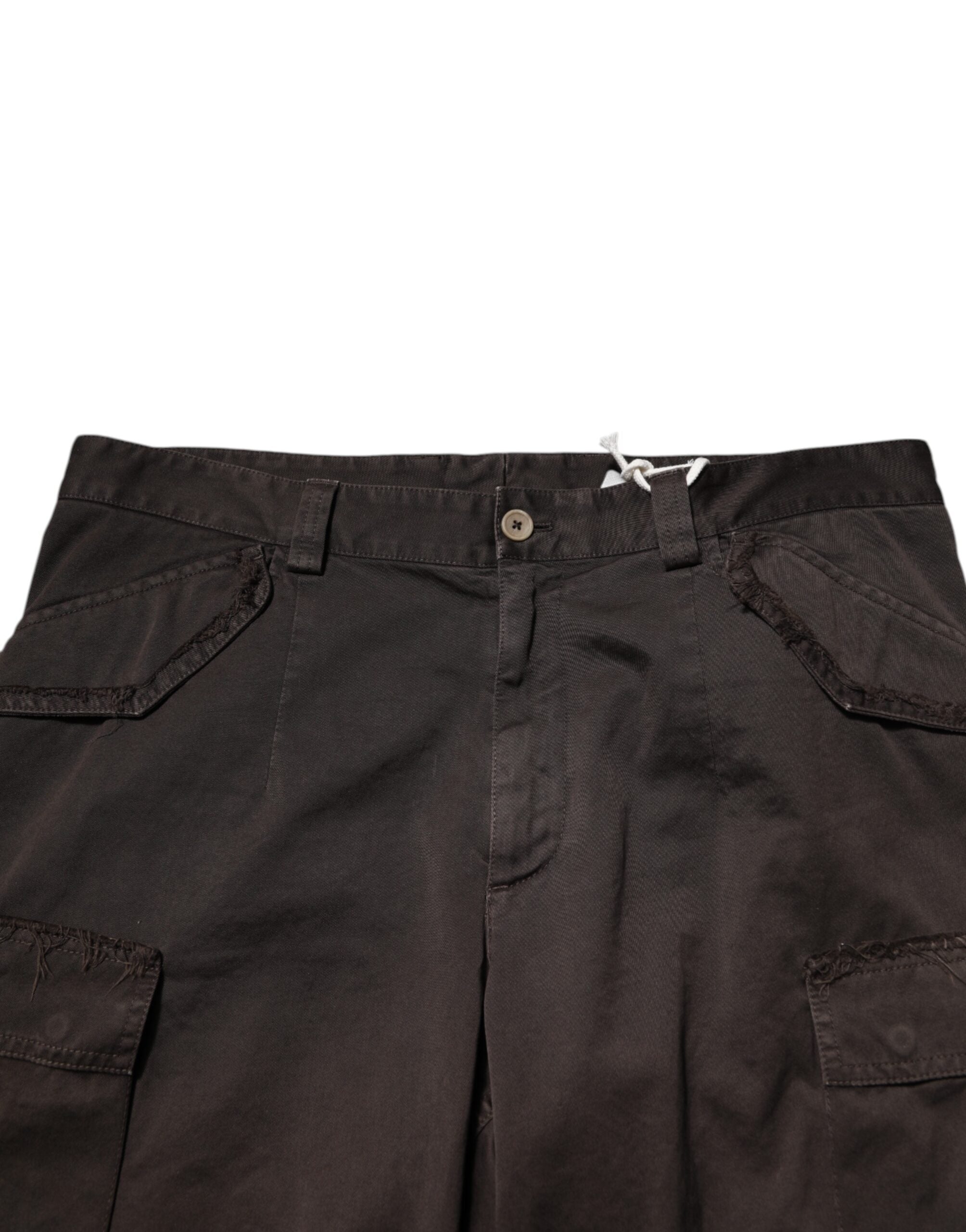Dolce & Gabbana Brown Cotton Stretch Cargo Men Trouser Men's Pants