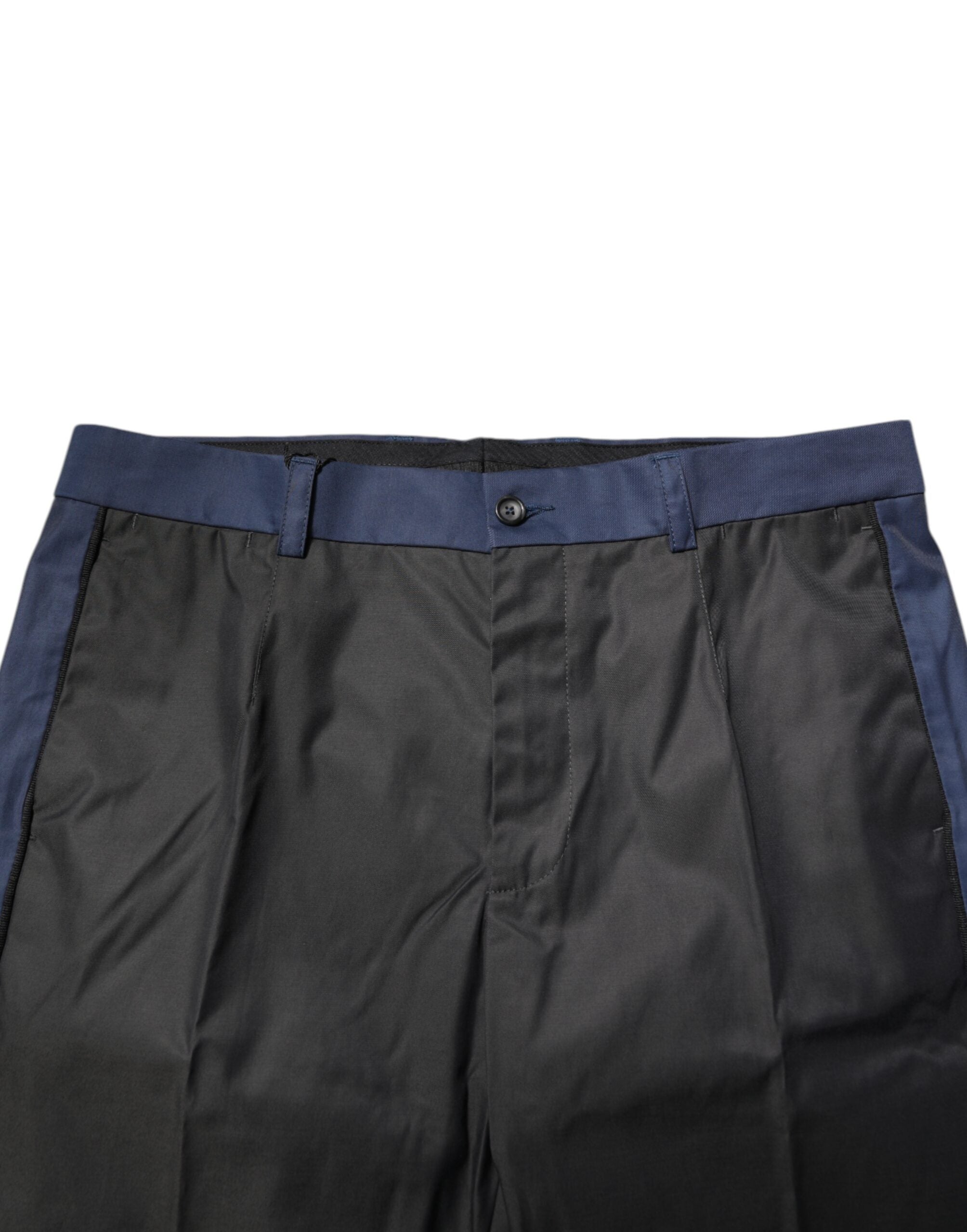 Dolce & Gabbana Gray Blue Cotton 3/4 Chinos Crop Trouser Men's Pants