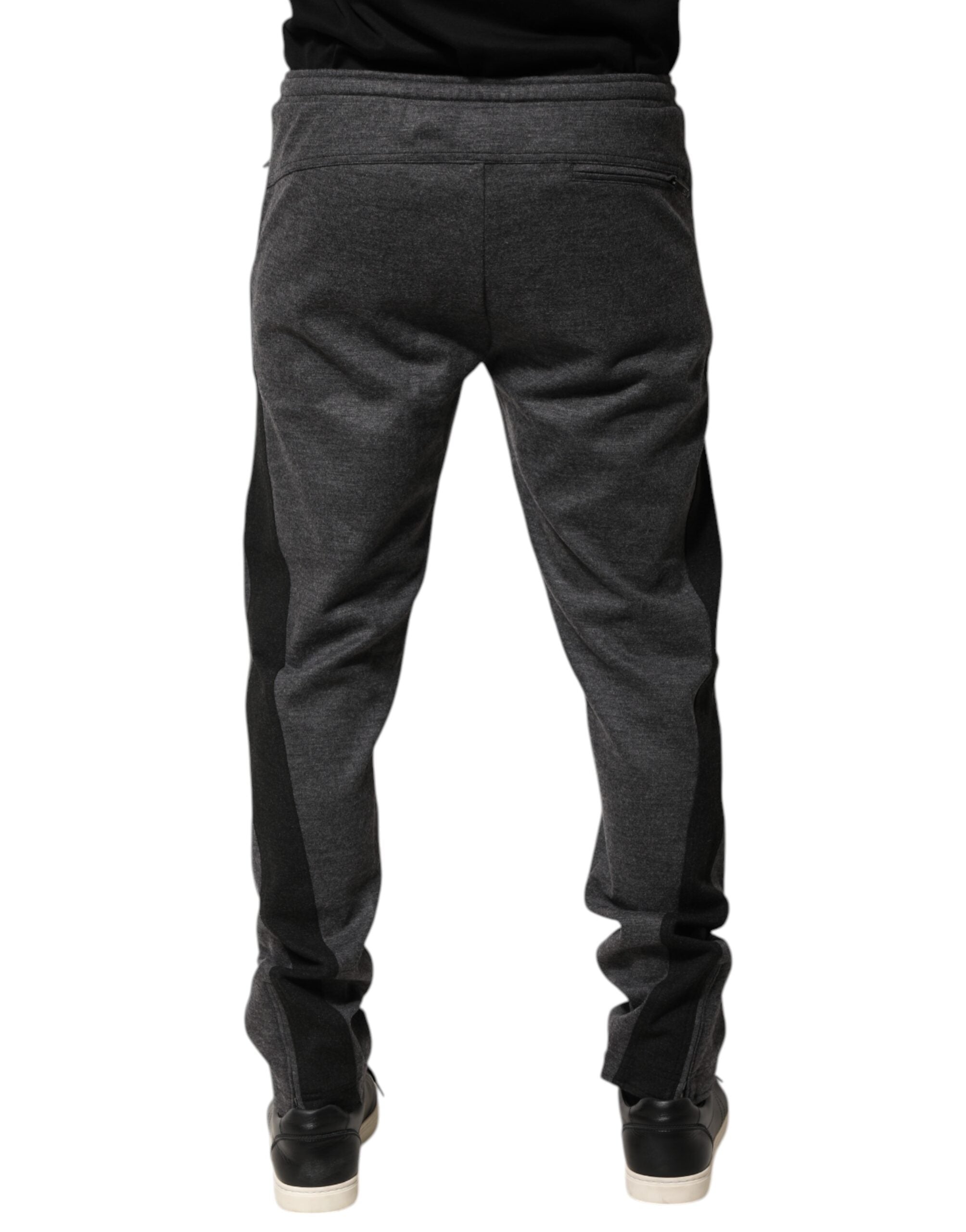 Dolce & Gabbana Gray Black Wool Blend Jogger SweatMen's Men's Pants