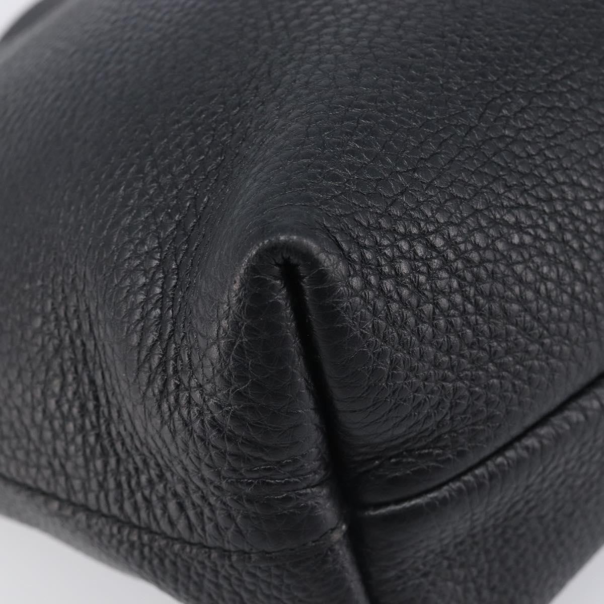 Salvatore Ferragamo Gancini Leather Black Leather Handbag (Pre-Owned)