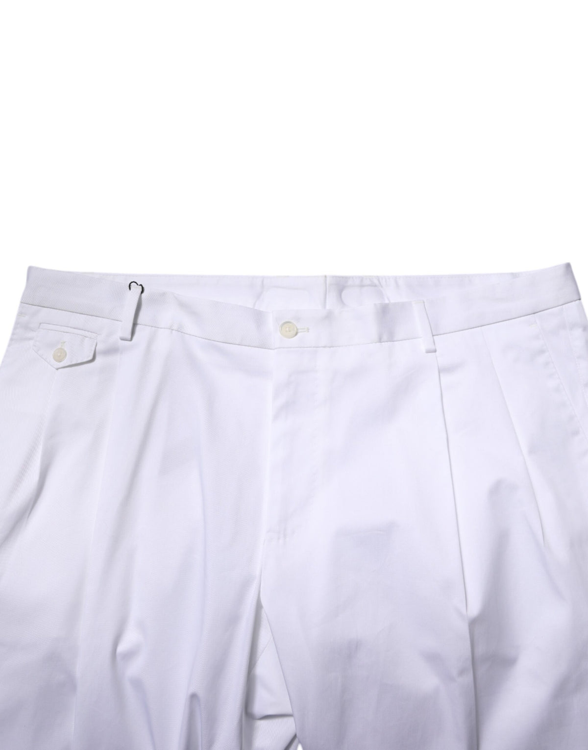 Dolce & Gabbana White Cotton Dress Slim Formal Trouser Men's Pants