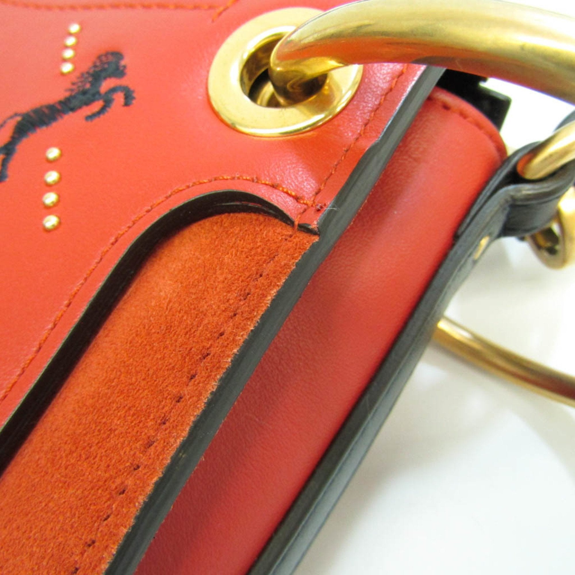 Chloé Orange Leather Shoulder Bag (Pre-Owned)