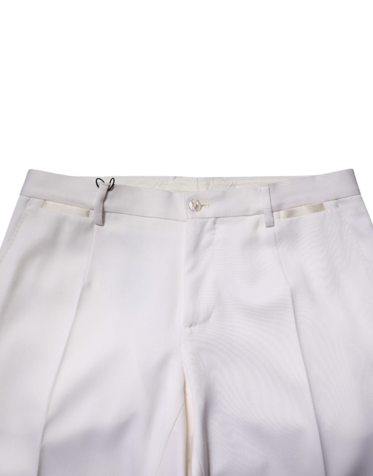 Dolce & Gabbana White Polyester Tapered Formal Trouser Men's Pants (Pre-Owned)