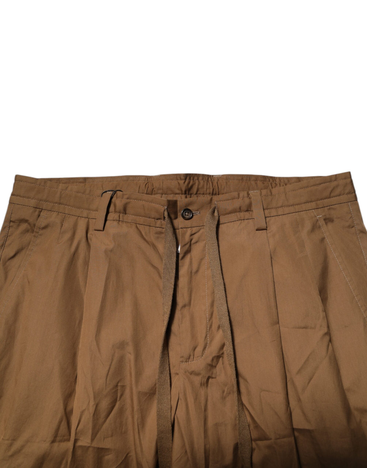 Dolce & Gabbana Brown Cotton Chino Mid Waist Men Jogger Men's Pants (Pre-Owned)
