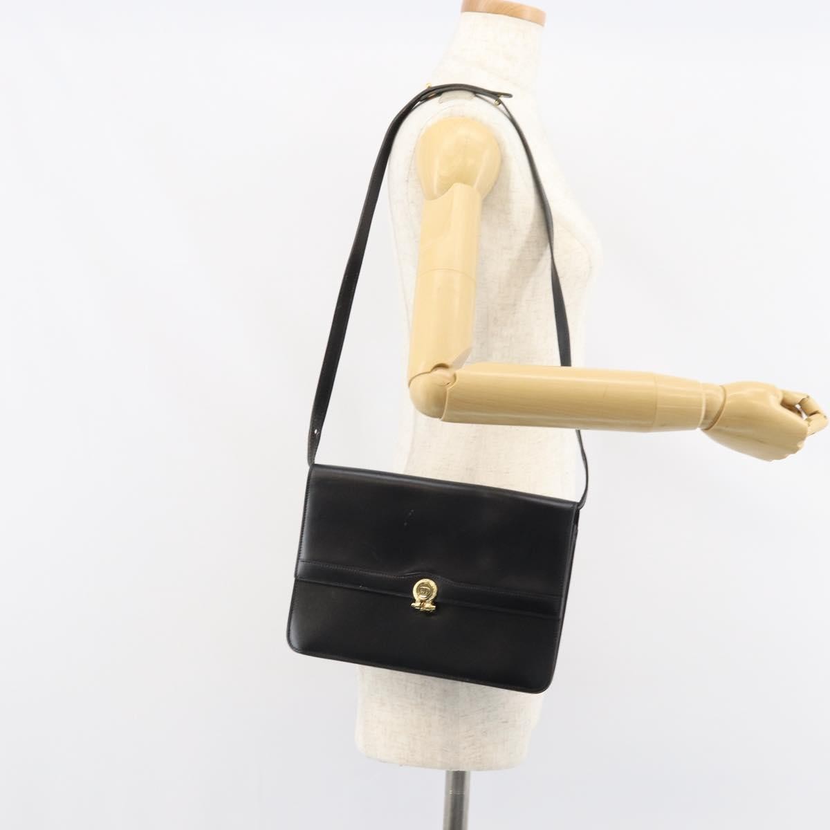 Christian Dior Vintage Leather Black Leather Shoulder Bag Bag (Pre-Owned)