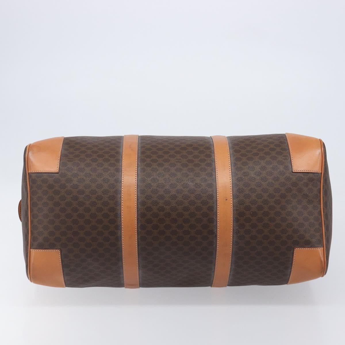 Celine Vintage Duffle Macadam Coated Canvas Brown Canvas Handbag (Pre-Owned)