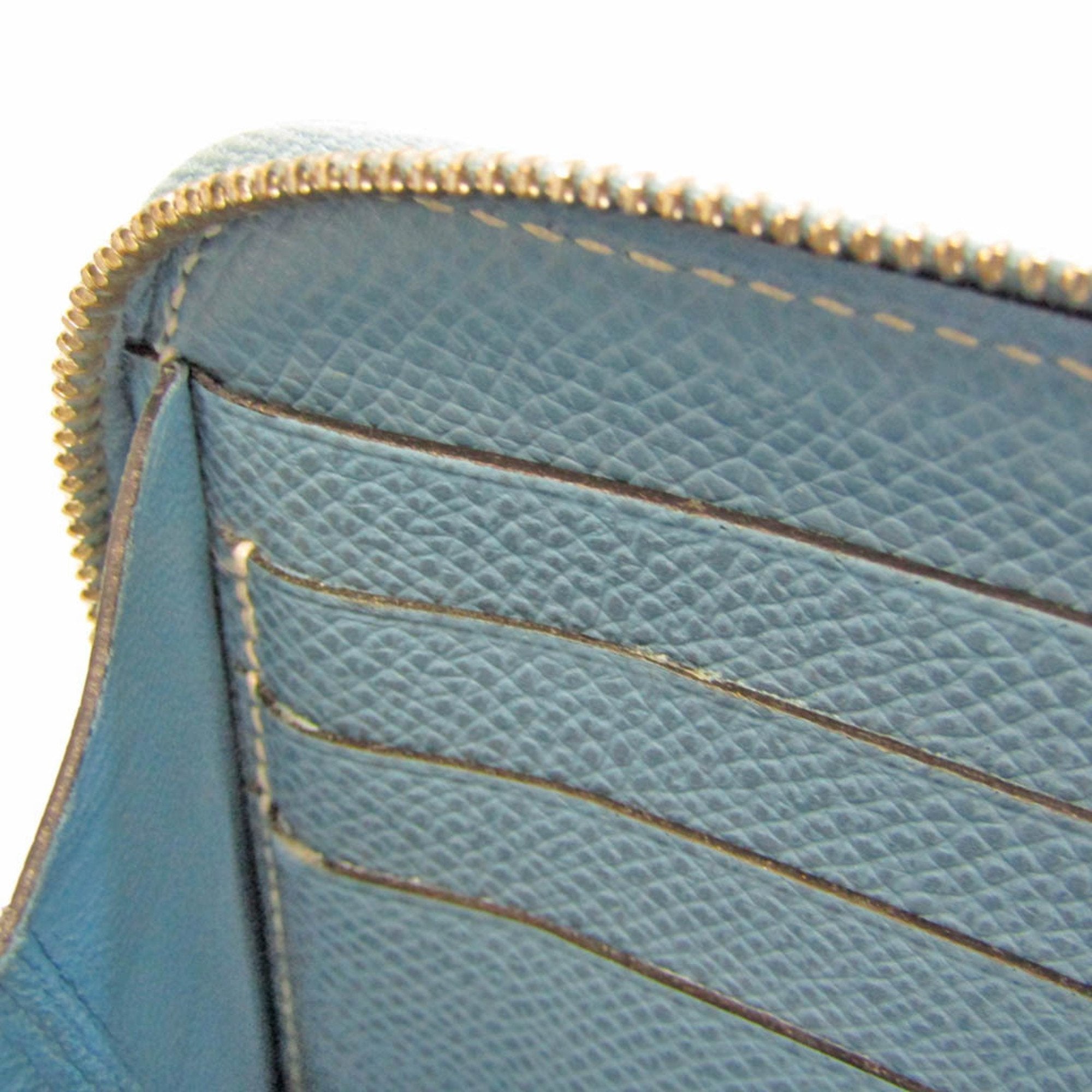 Hermès Azap Blue Leather Wallet (Pre-Owned)
