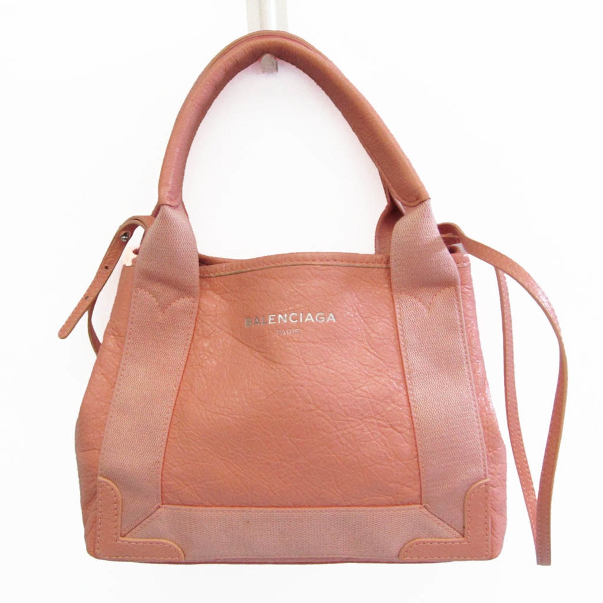 Balenciaga Navy Cabas Pink Leather Shoulder Bag (Pre-Owned)