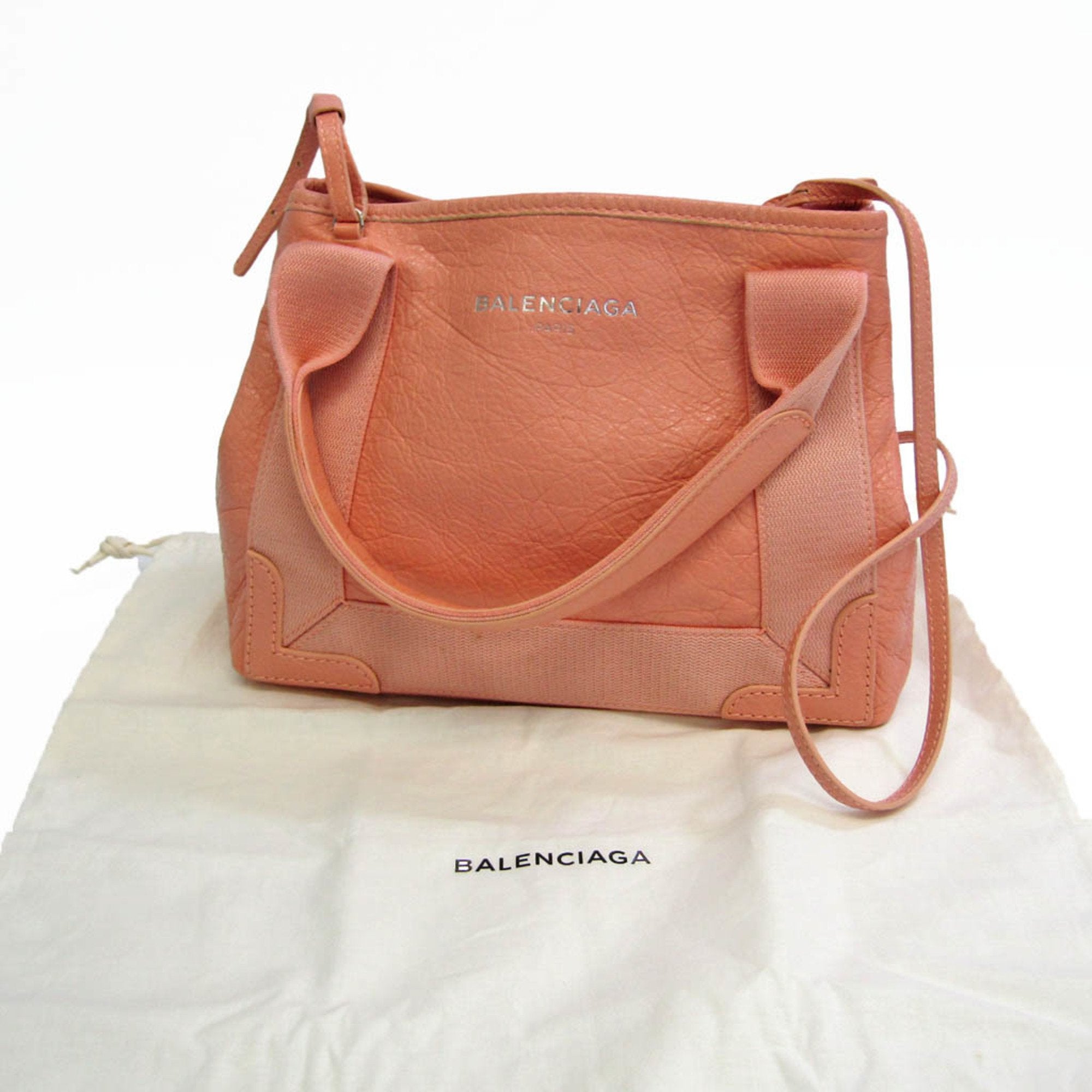 Balenciaga Navy Cabas Pink Leather Shoulder Bag (Pre-Owned)