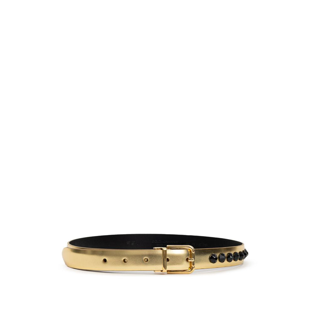 Dolce & Gabbana Gold Leather Regular Women's Belt