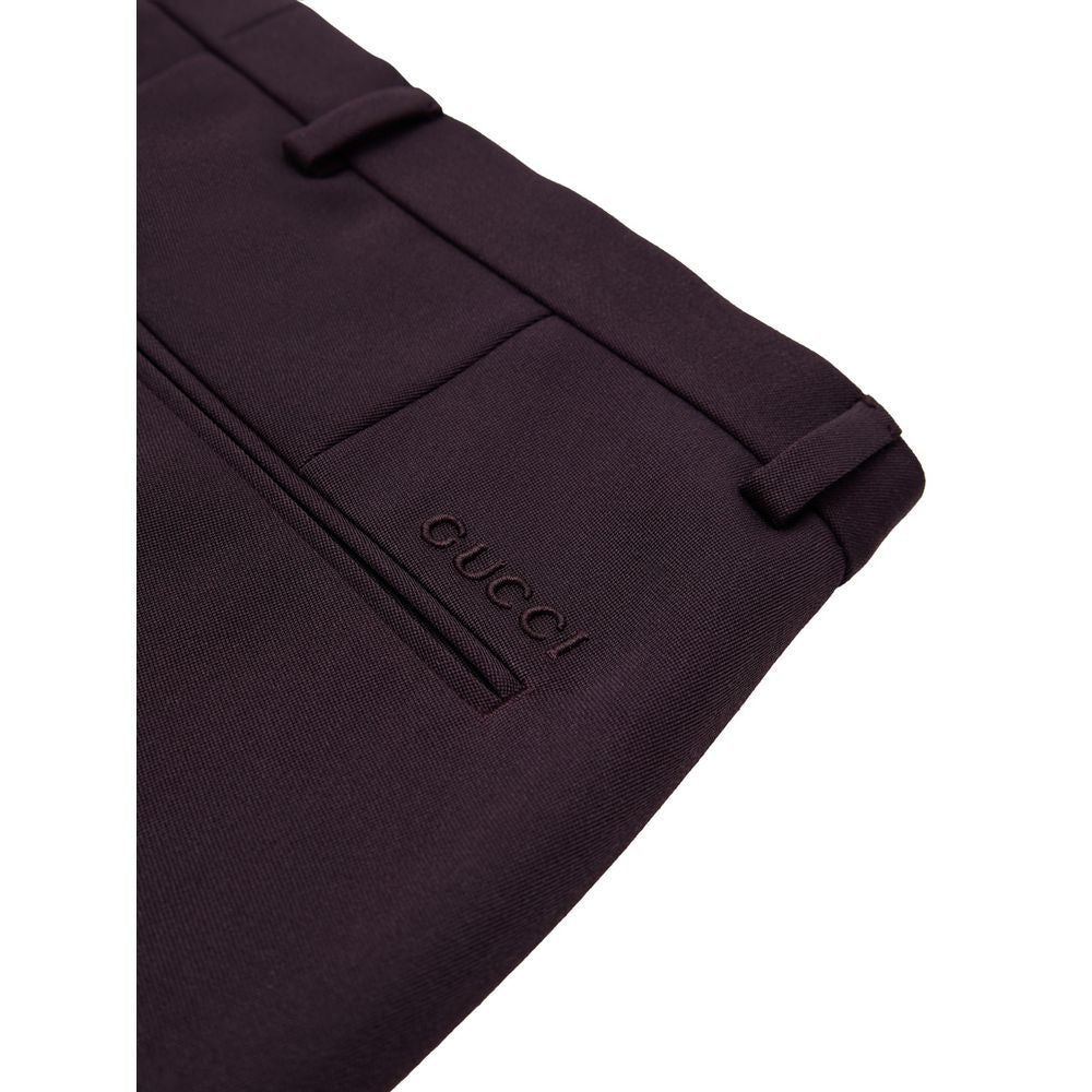 Gucci Bordeaux Wool Dress Men's Pants