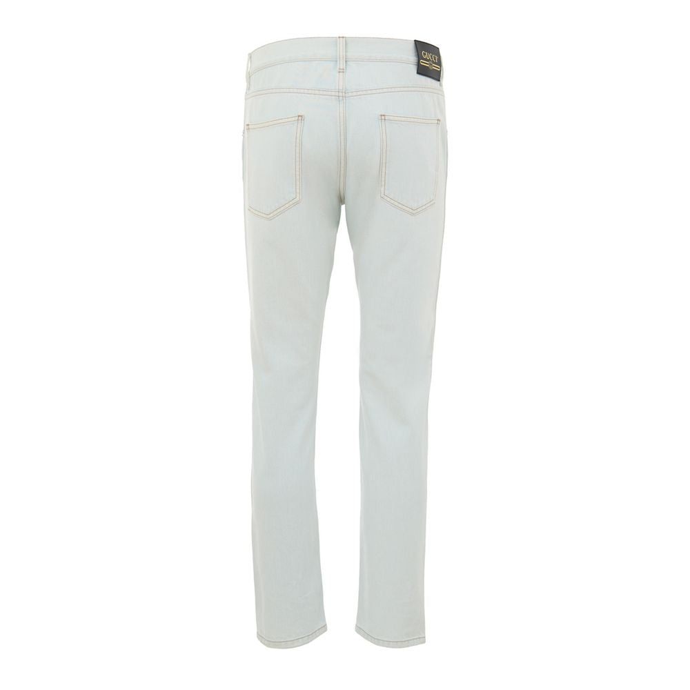 Gucci Blue Cotton Relaxed Fit Men's Jeans