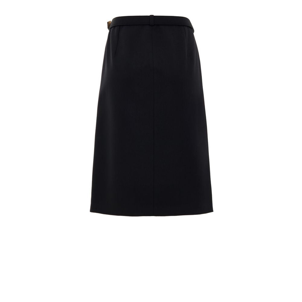 Gucci Black Wool Midi Women's Skirt