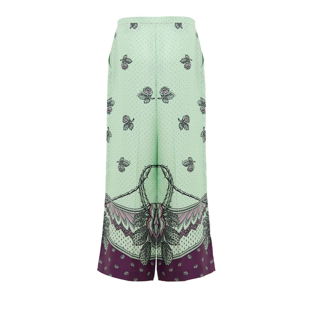 Gucci Green Silk Casual Women's Pants