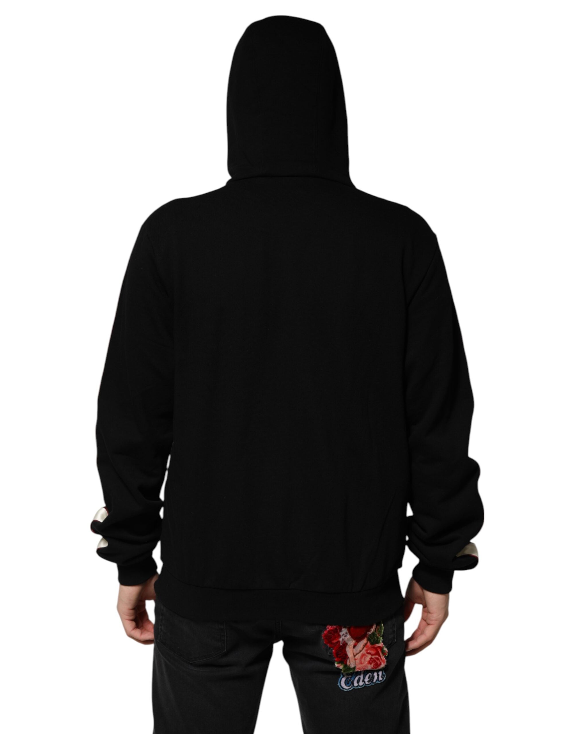 Dolce & Gabbana Black Cotton Plaque Track Cardigan Men's Sweater (Pre-Owned)