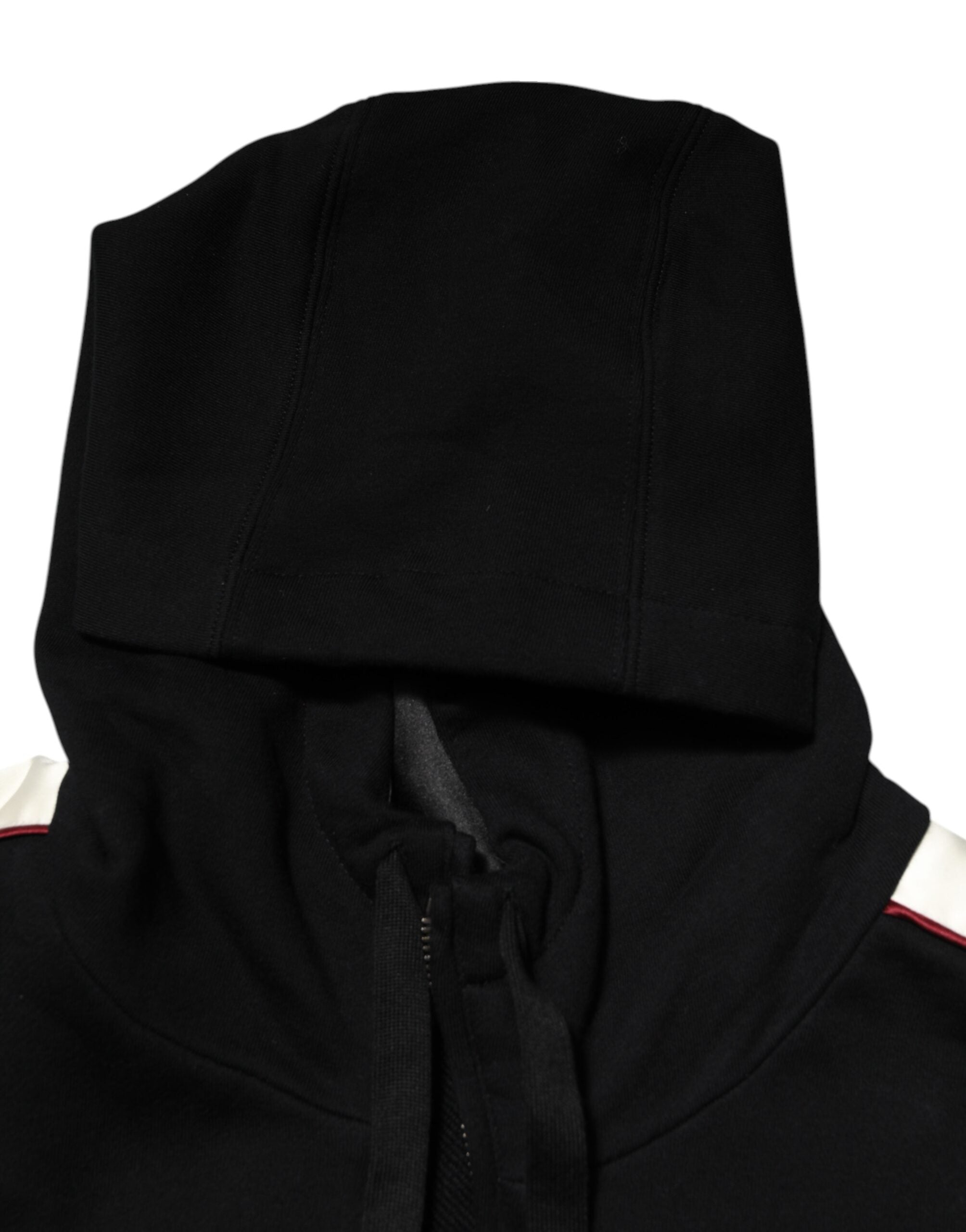 Dolce & Gabbana Black Cotton Plaque Track Cardigan Men's Sweater (Pre-Owned)