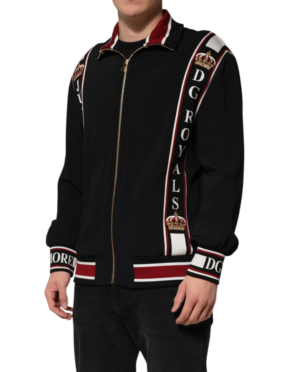 Dolce & Gabbana Black DG King Full Zip Sweatshirt Men's Sweater