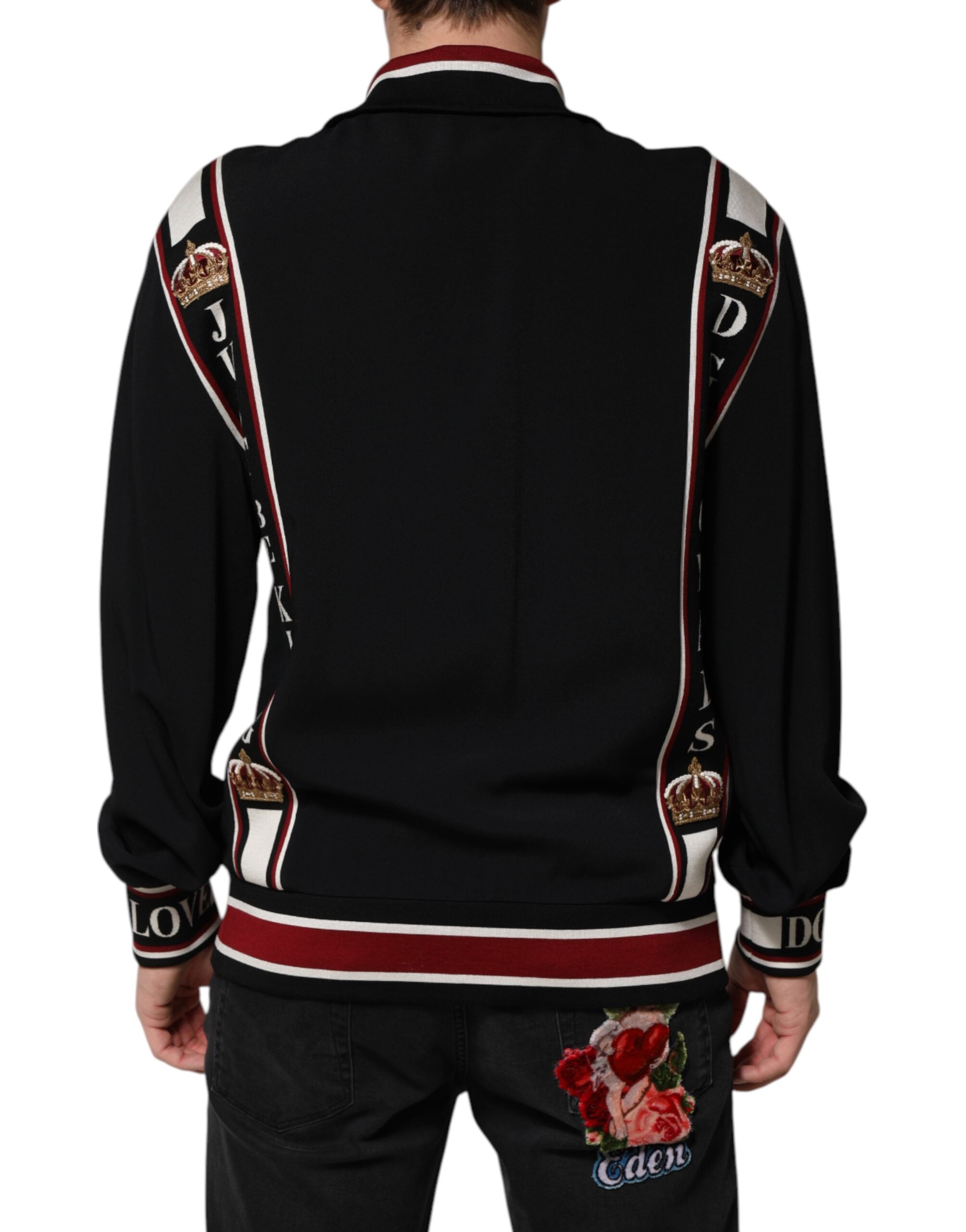 Dolce & Gabbana Black DG King Full Zip Sweatshirt Men's Sweater