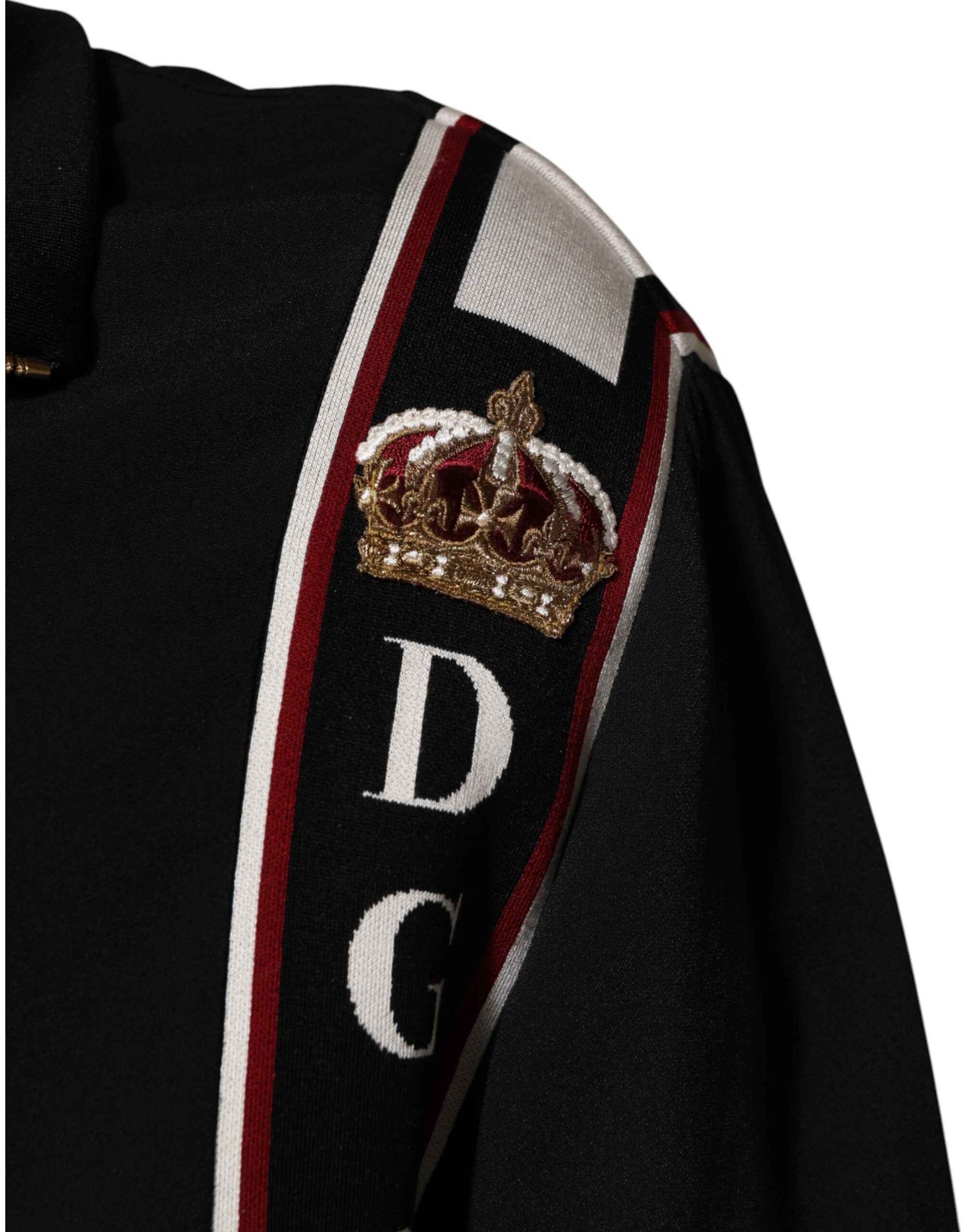 Dolce & Gabbana Black DG King Full Zip Sweatshirt Men's Sweater