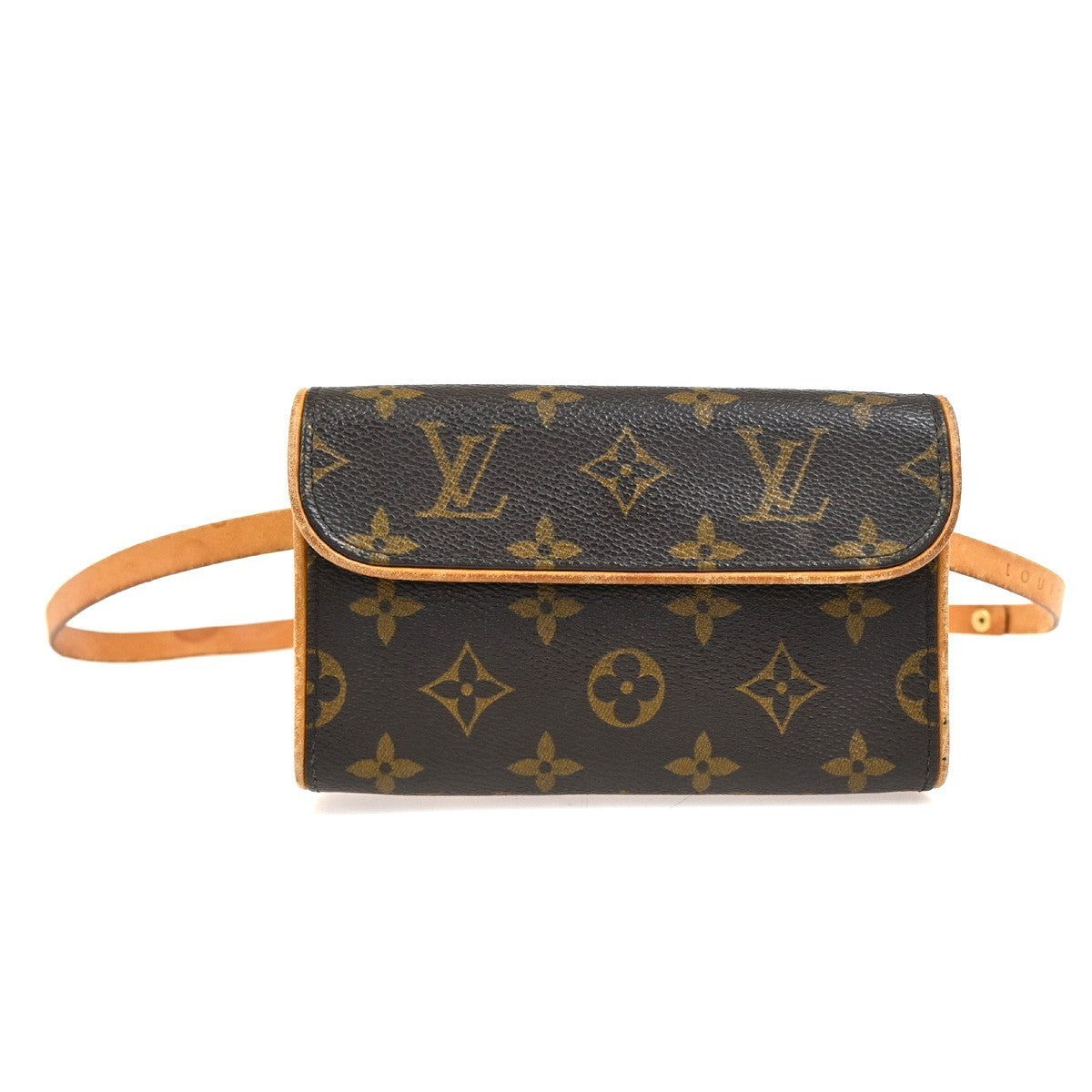 Louis Vuitton Florentine Waist Monogram Canvas Brown Leather Clutche & Pouche Bag (Pre-Owned)