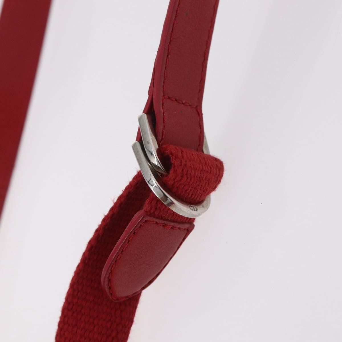 Christian Dior Vintage Street Chic Diorissimo Canvas With Leather Red Canvas Shoulder Bag Bag (Pre-Owned)